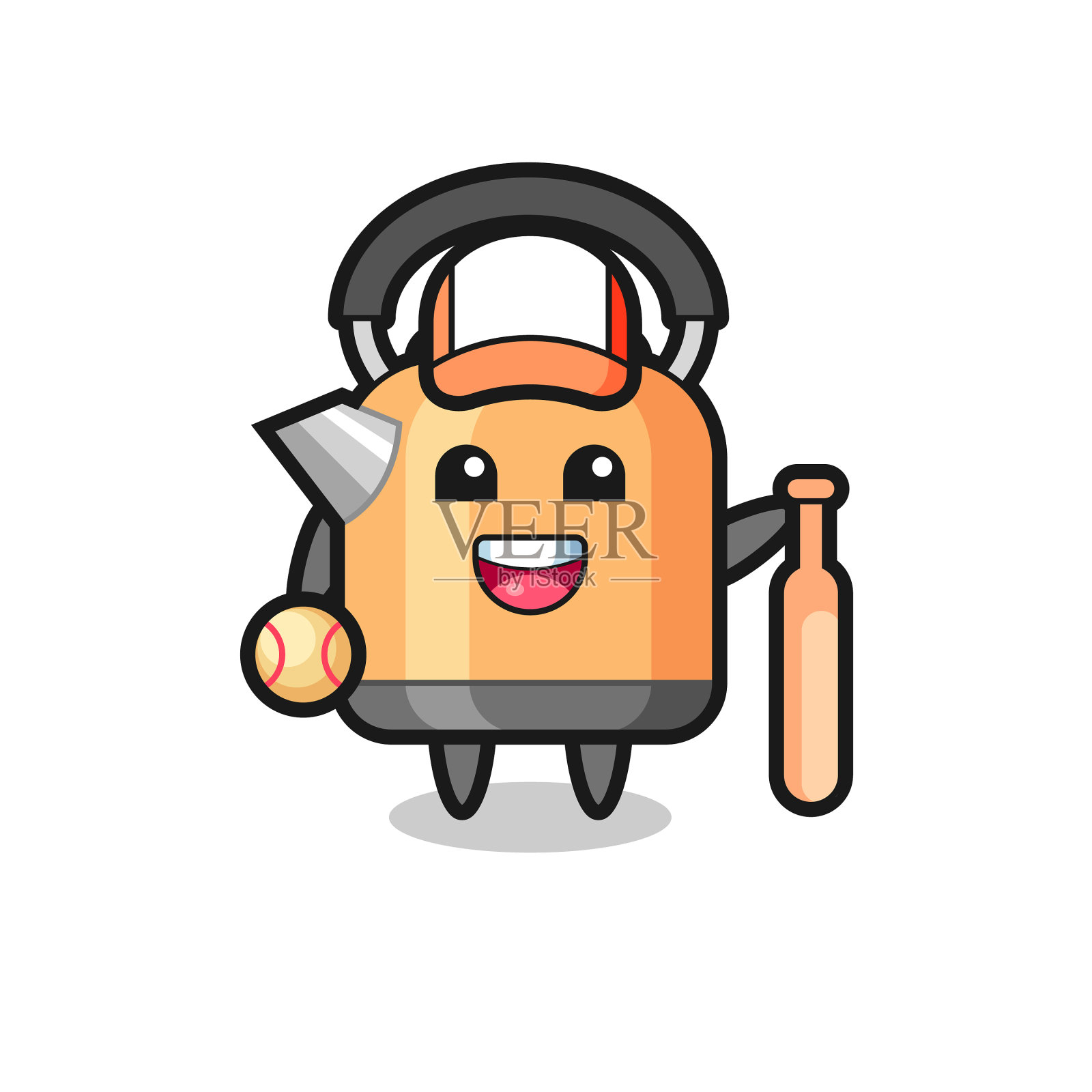 卡通人物水壶作为一个棒球运动员插画图片素材