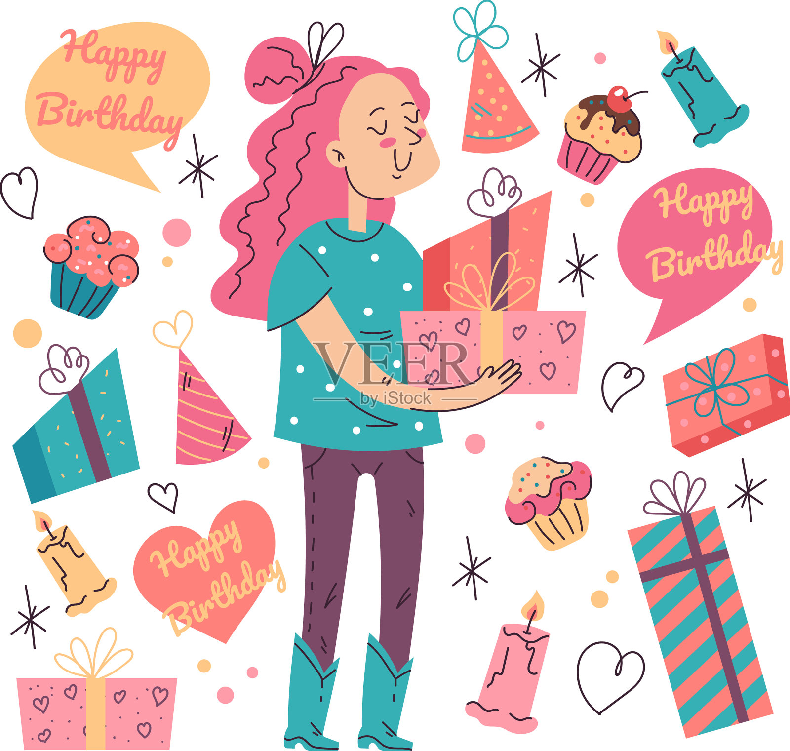 生日快乐设计元素派对活动