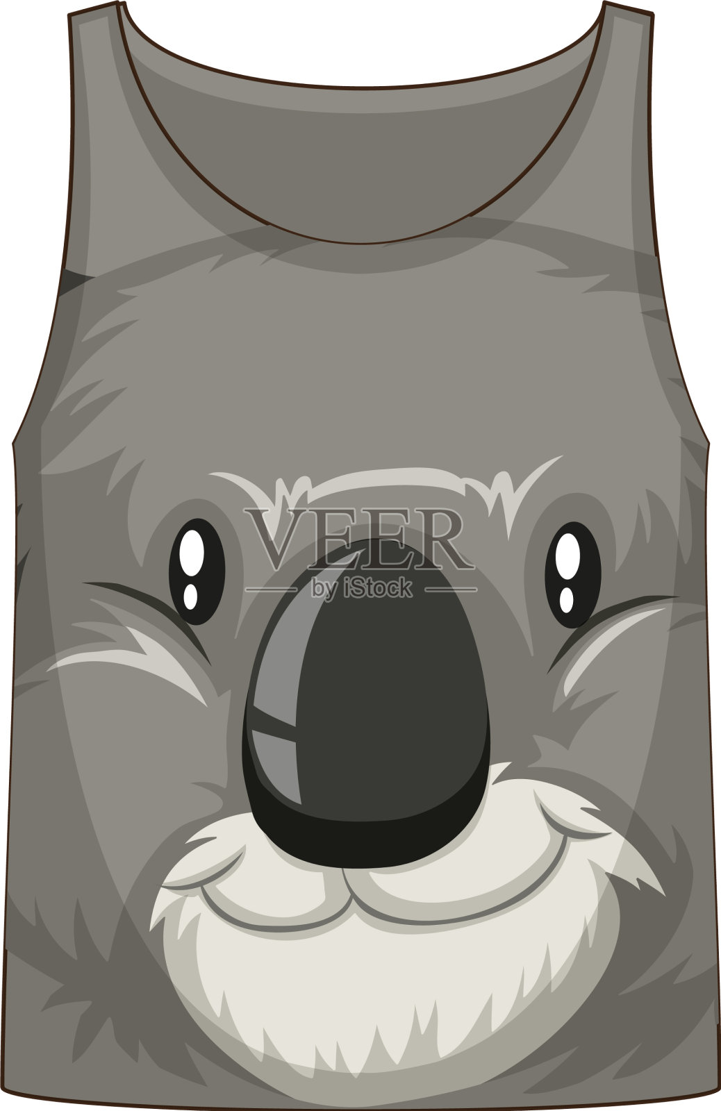 背心与脸树袋熊图案设计元素图片