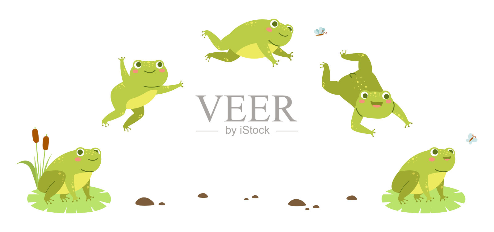 青蛙跳滑稽蟾蜍步跳序列插画图片素材