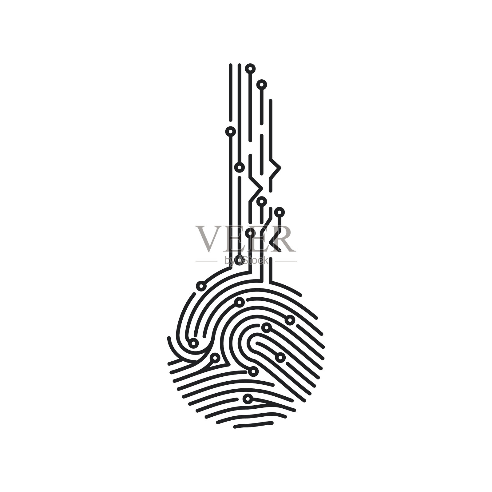 电路指纹密钥生物识别软件设计元素图片