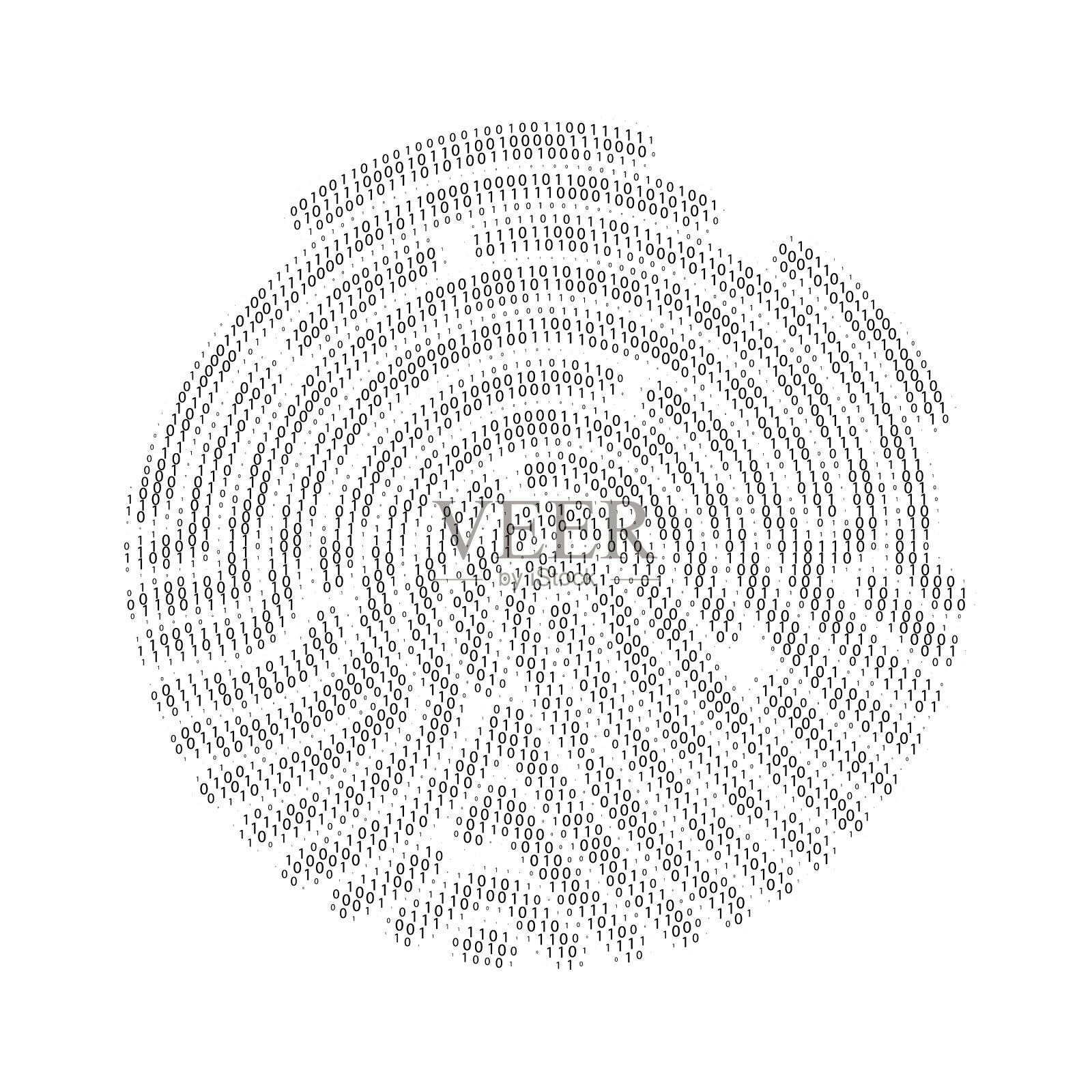 指纹设置为0和1位二进制设计元素图片