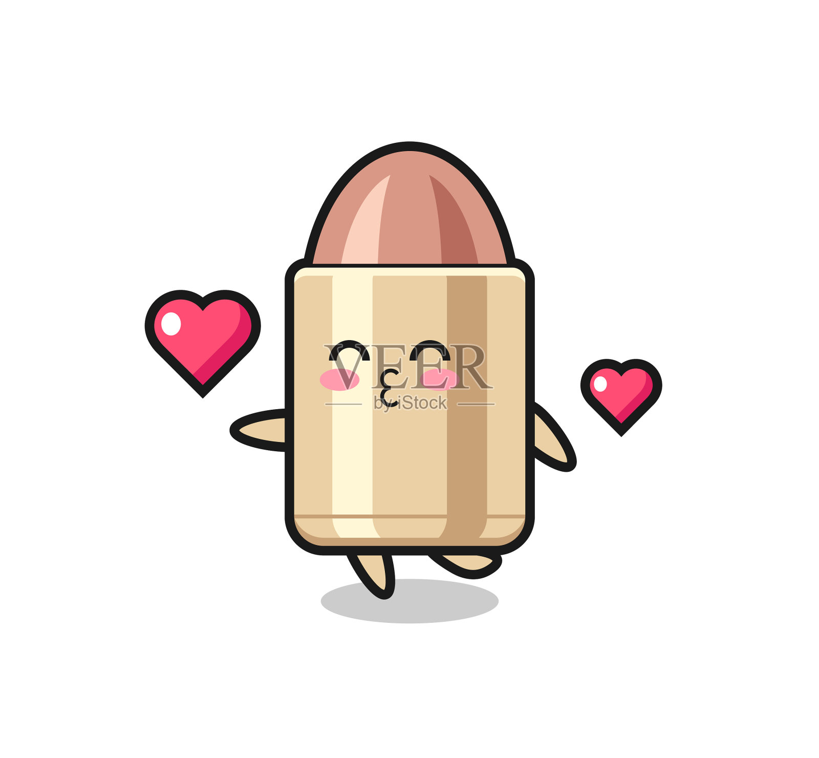 带有亲吻手势的子弹卡通人物设计元素图片