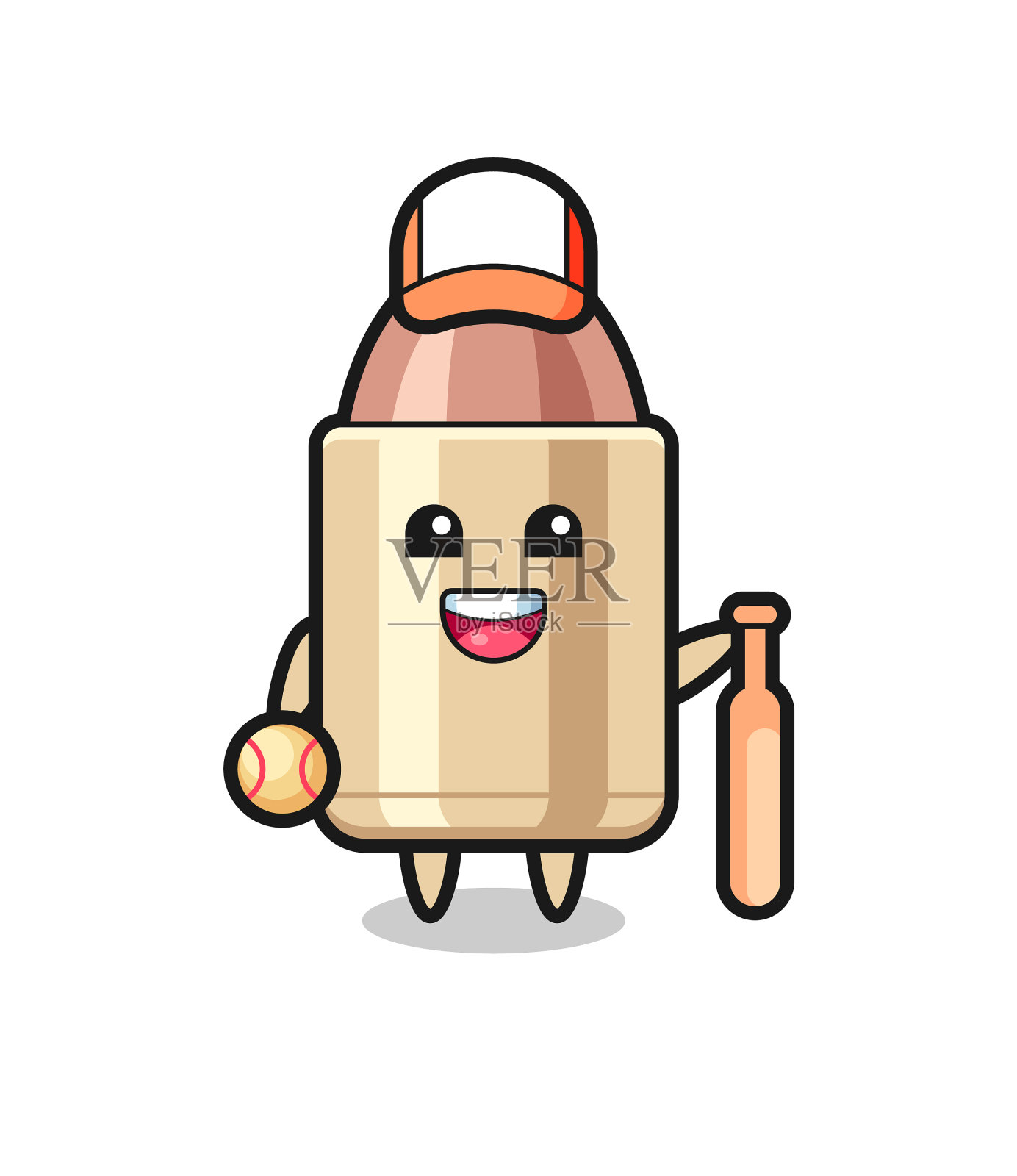 卡通人物子弹作为棒球运动员插画图片素材