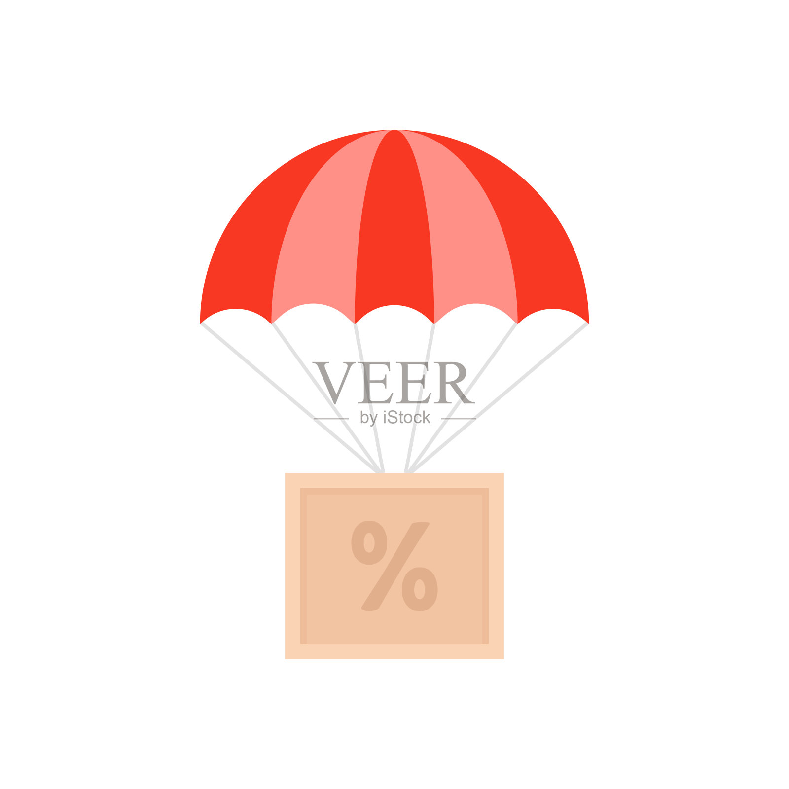 降落伞用木箱一样打折设计元素图片