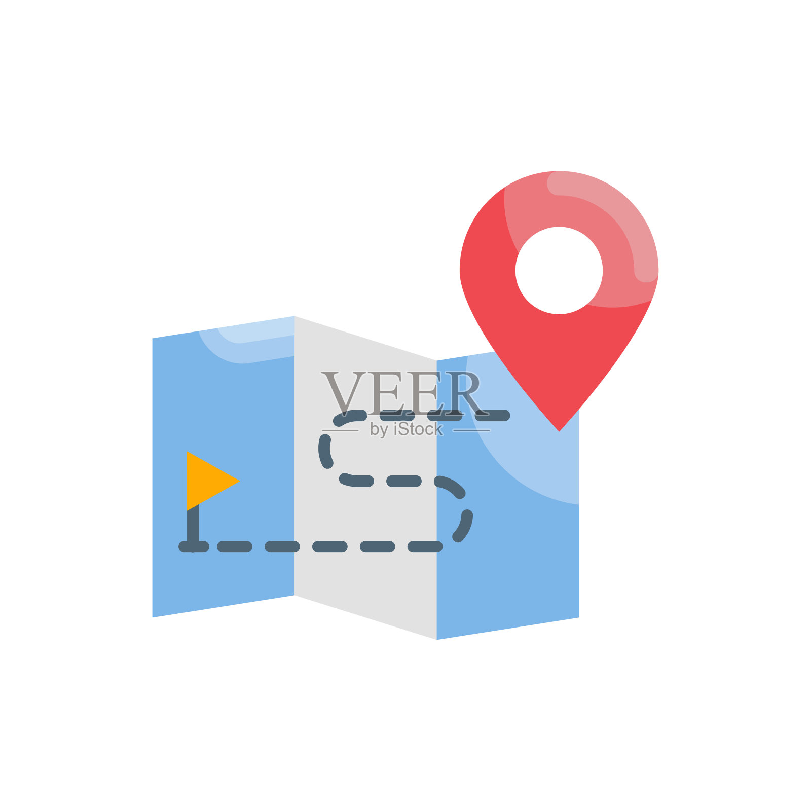 地图矢量平面图标风格插图。Eps 10个文件插画图片素材