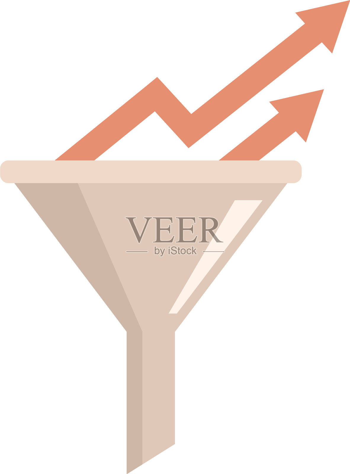 转换率图漏斗图标平坦孤立设计元素图片