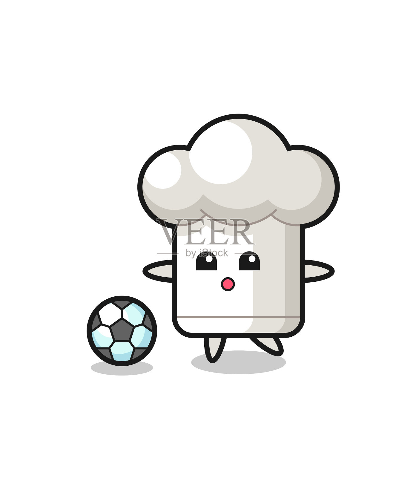 厨师帽卡通正在踢足球设计元素图片