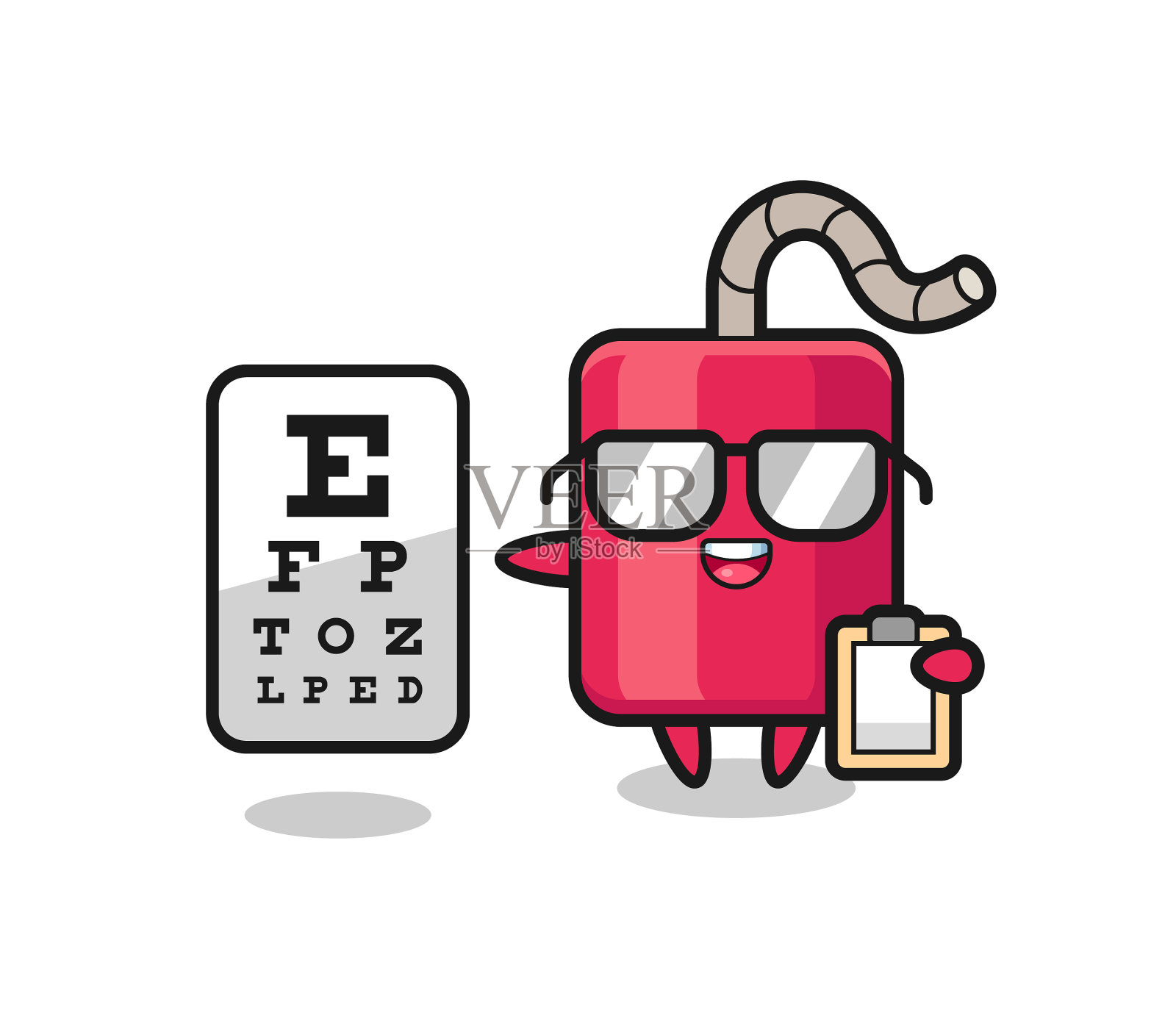 炸药吉祥物作为眼科插画图片素材