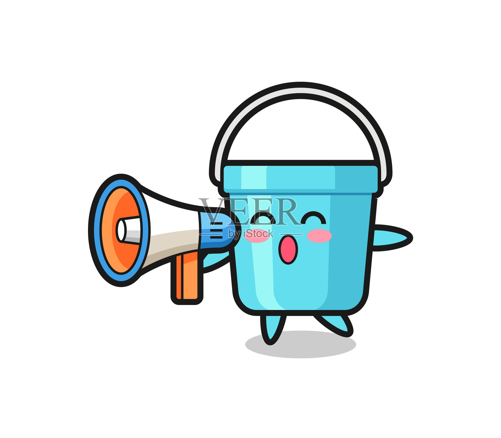 塑料桶字符手持扩音器设计元素图片