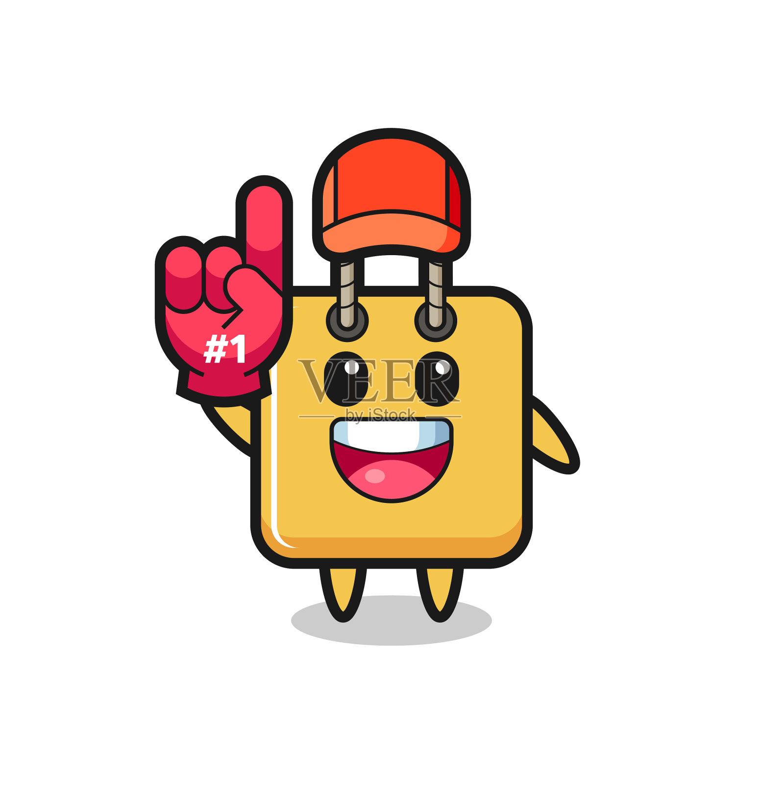 购物袋卡通与1号风扇手套设计元素图片