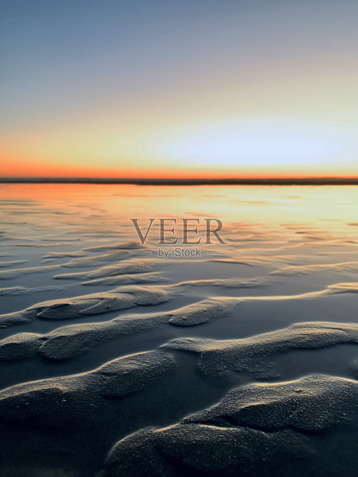 日落时分的俄勒冈海滩照片摄影图片