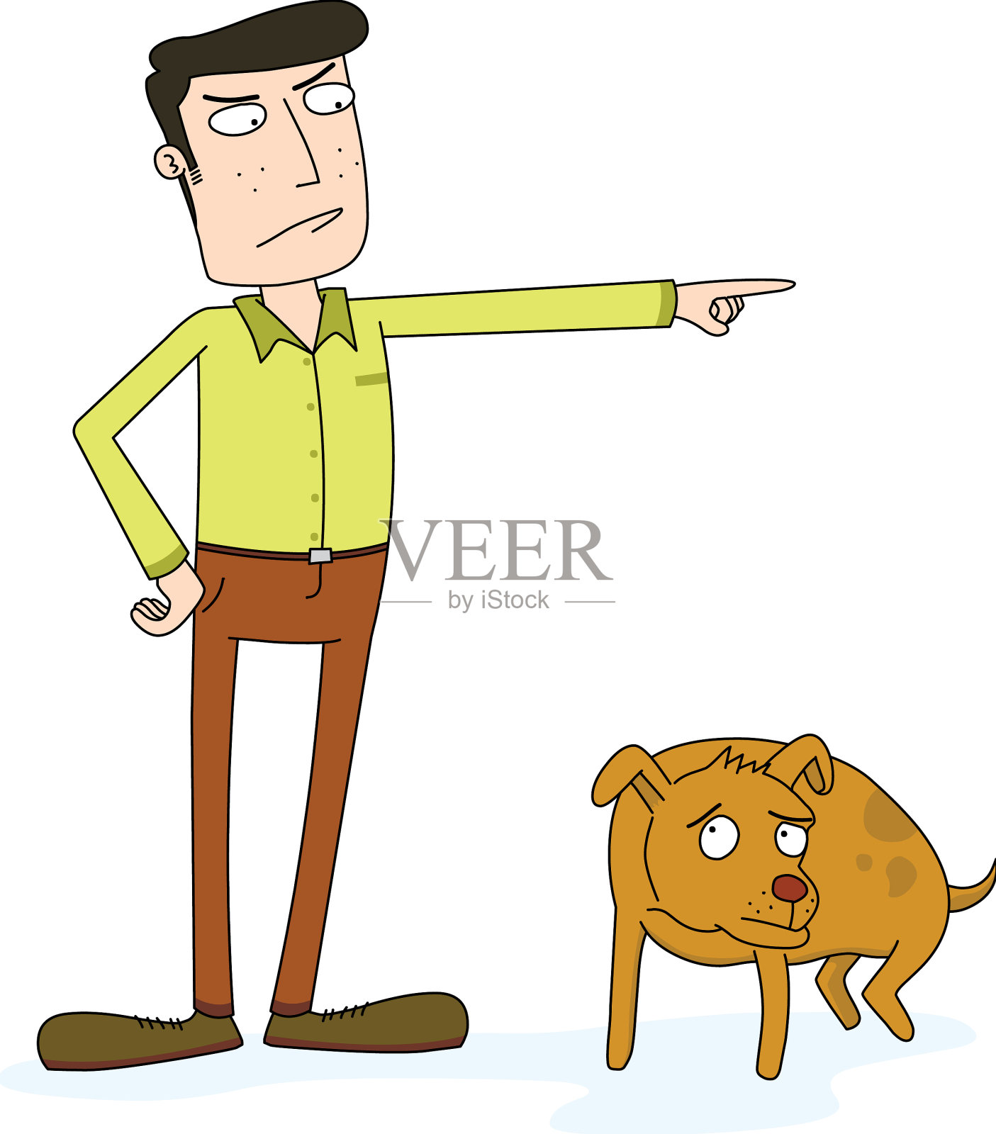 一个人对他的宠物狗生气设计元素图片