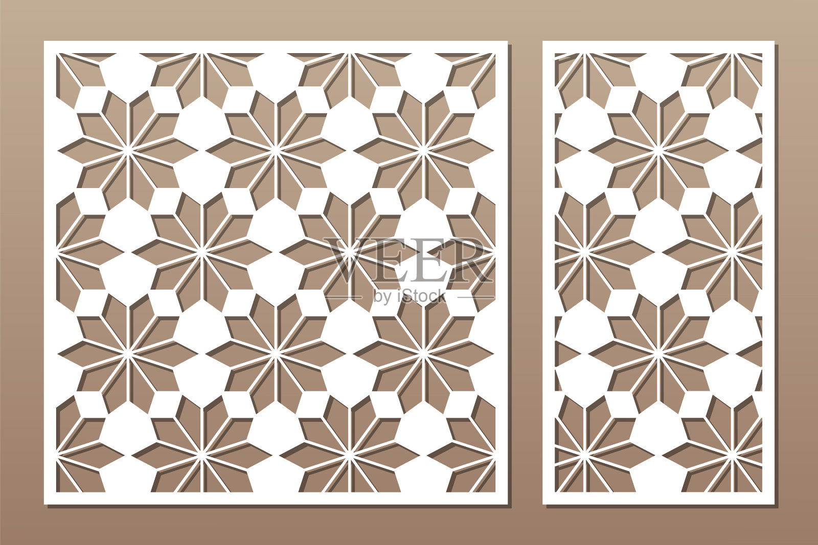 设置装饰卡切割阿拉伯线性插画图片素材