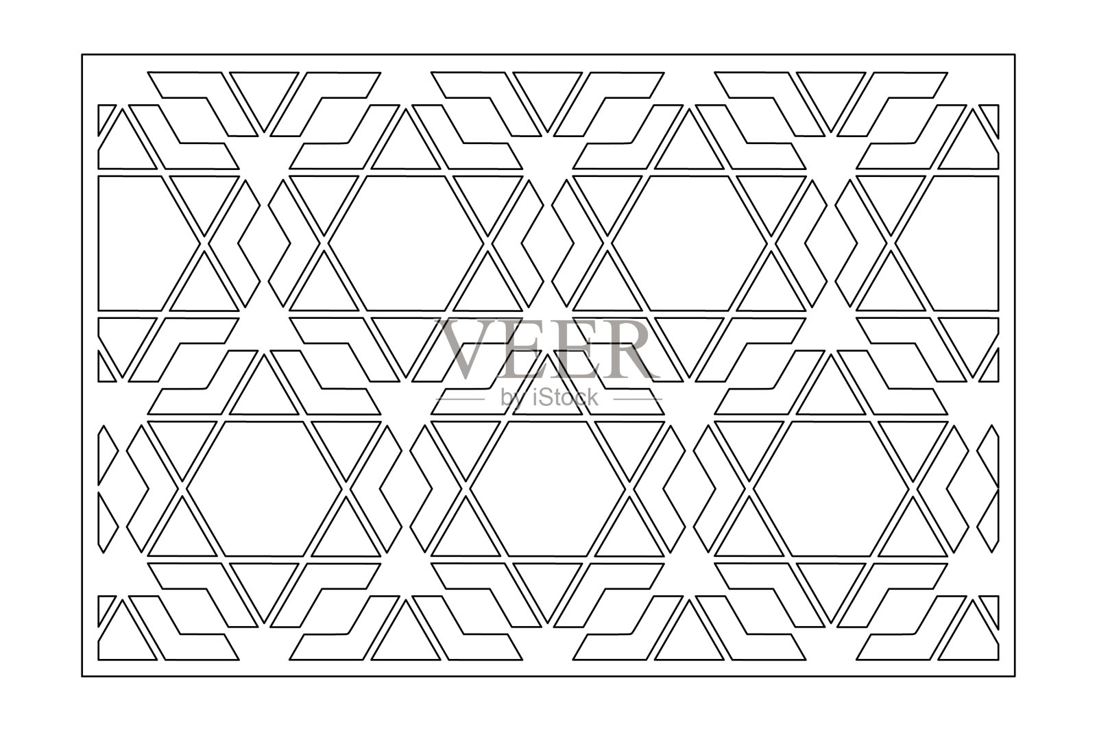 用于切割阿拉伯线性马赛克的装饰卡片设计元素图片