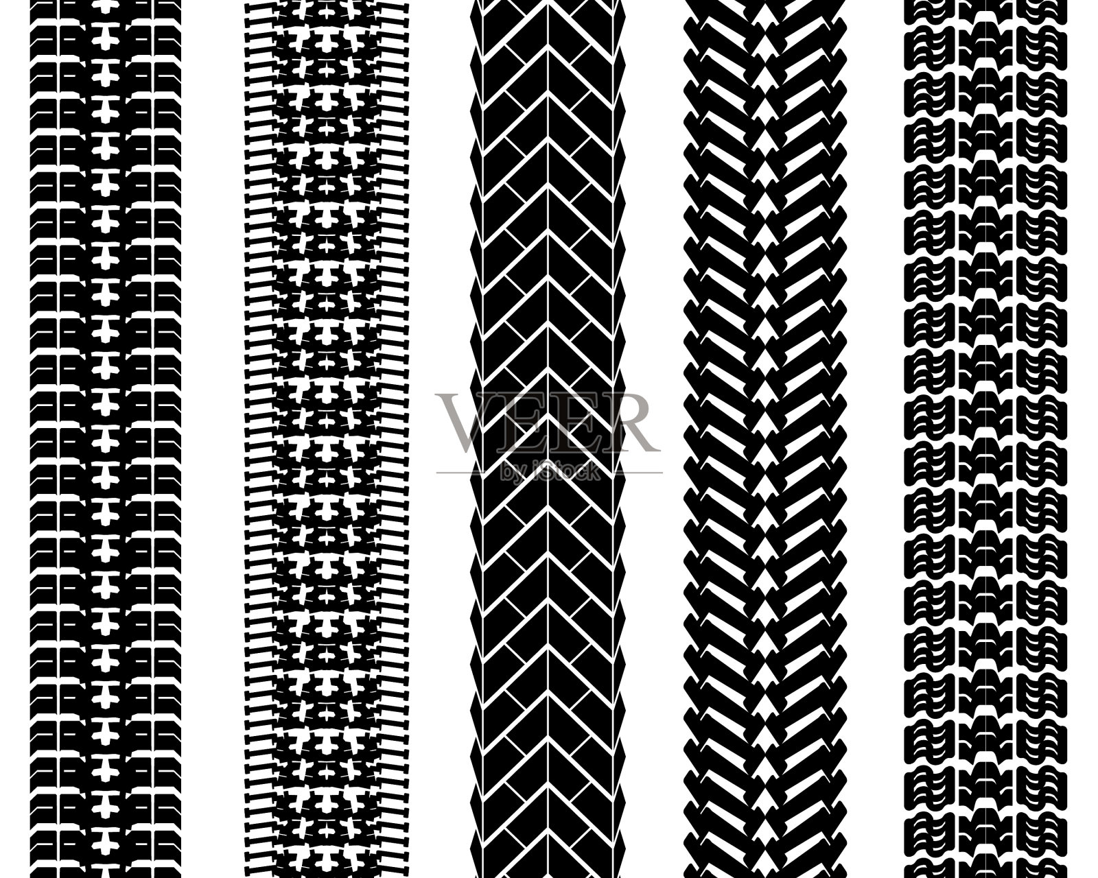 无缝花纹轮胎印插画图片素材