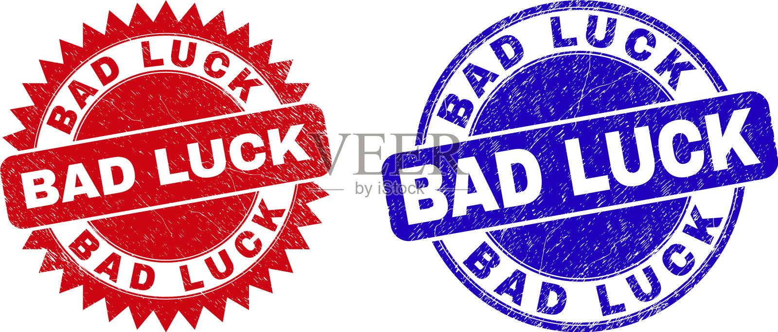 坏运气的圆形和玫瑰形邮票插画图片素材
