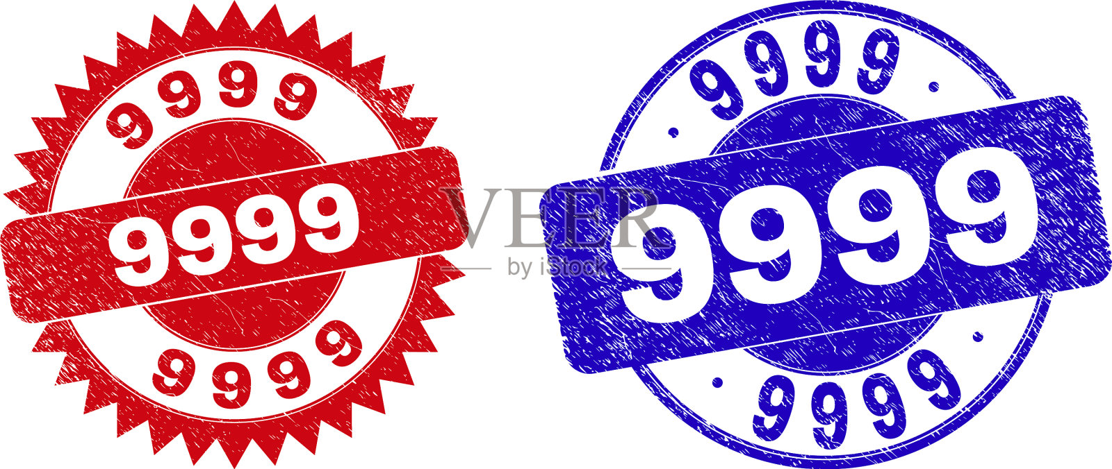 9999枚圆形及玫瑰形邮票设计元素图片