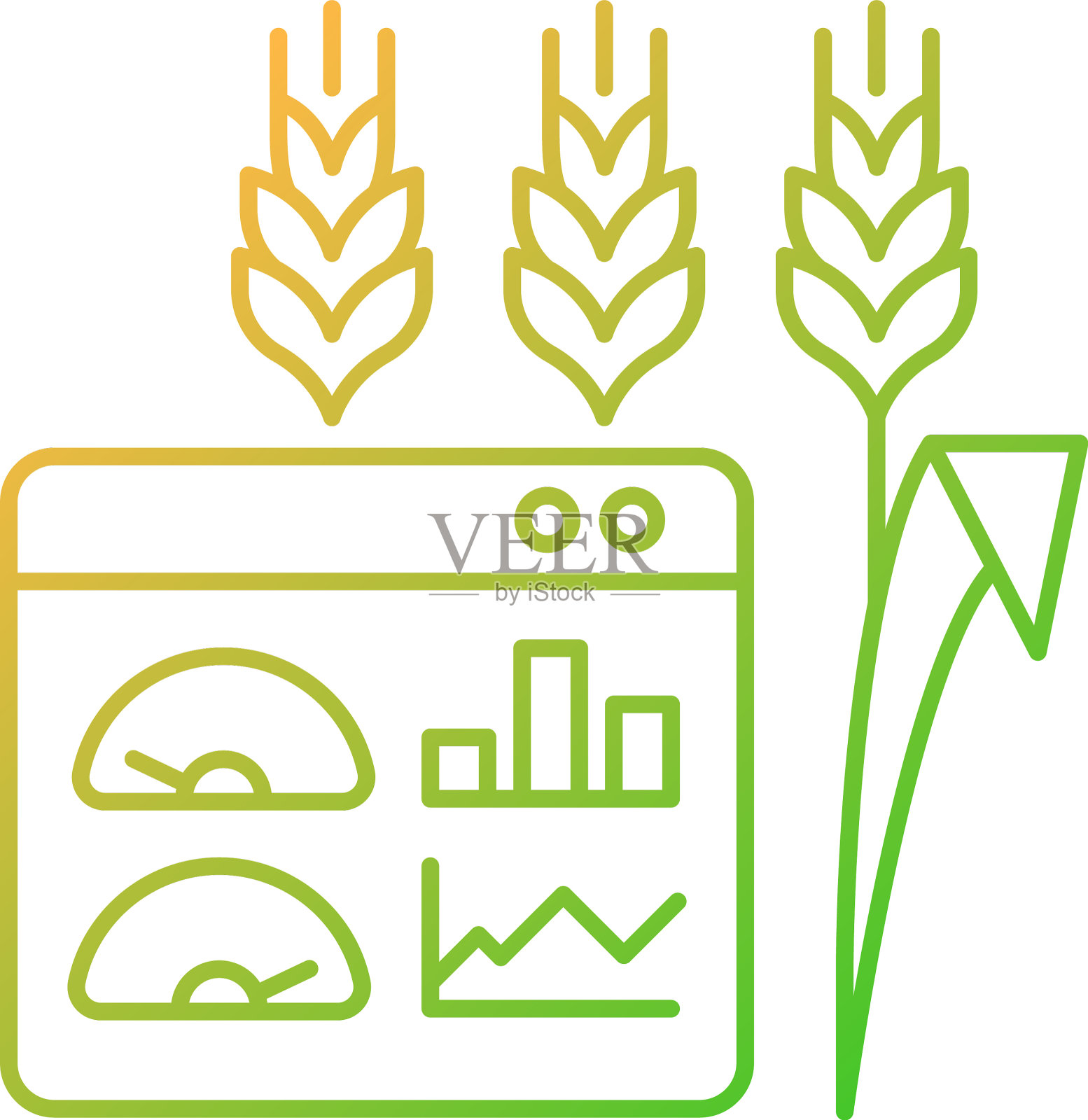 作物和土壤监测和管理梯度图标素材