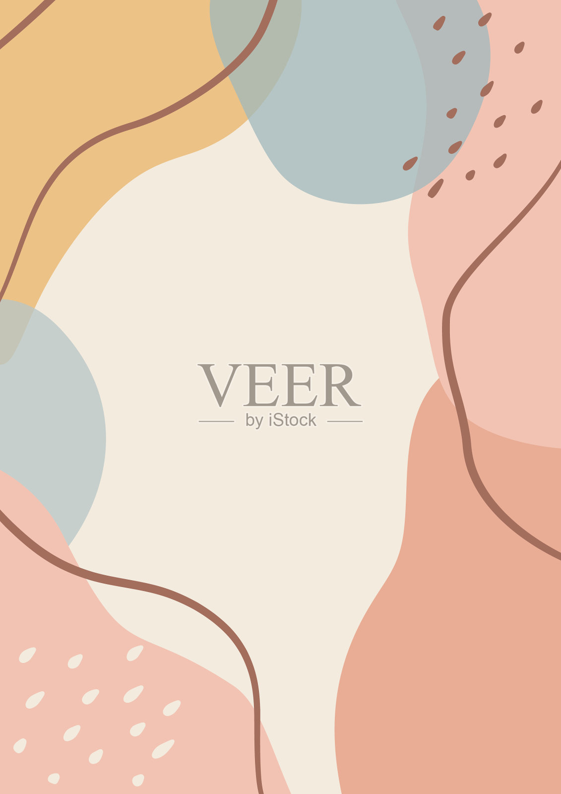 有机抽象粉彩形状的背景插画图片素材