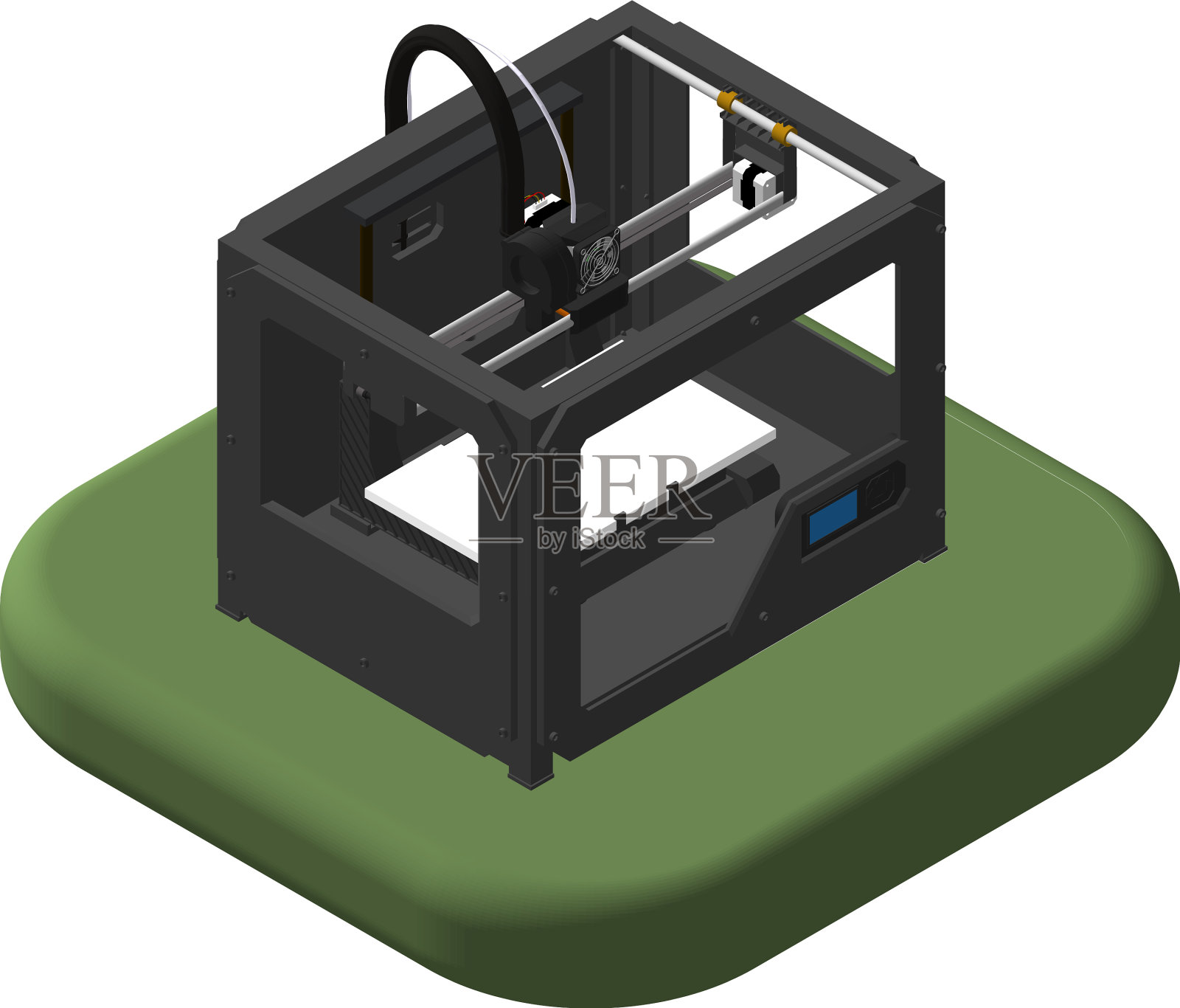等距图标3d打印机象形图3d打印机设计元素图片