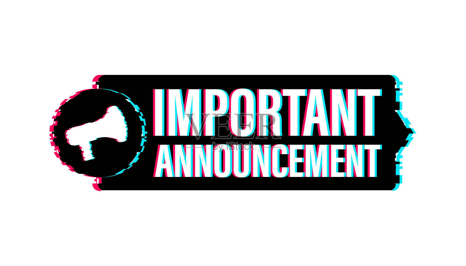 用扩音器宣布重要消息。故障图标。扩音器横幅。网页设计。矢量插图。插画图片素材