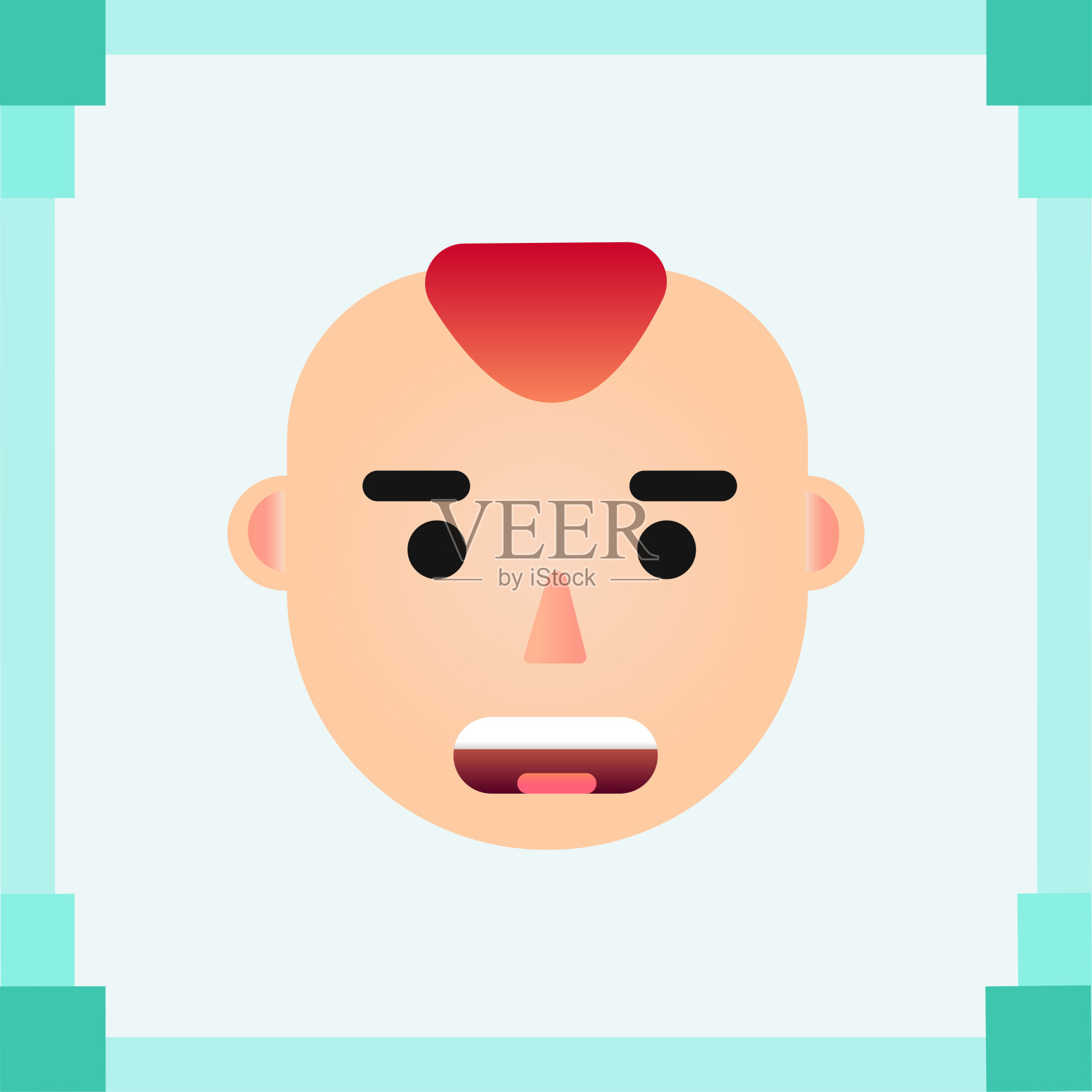 公头平顶设计插画图片素材