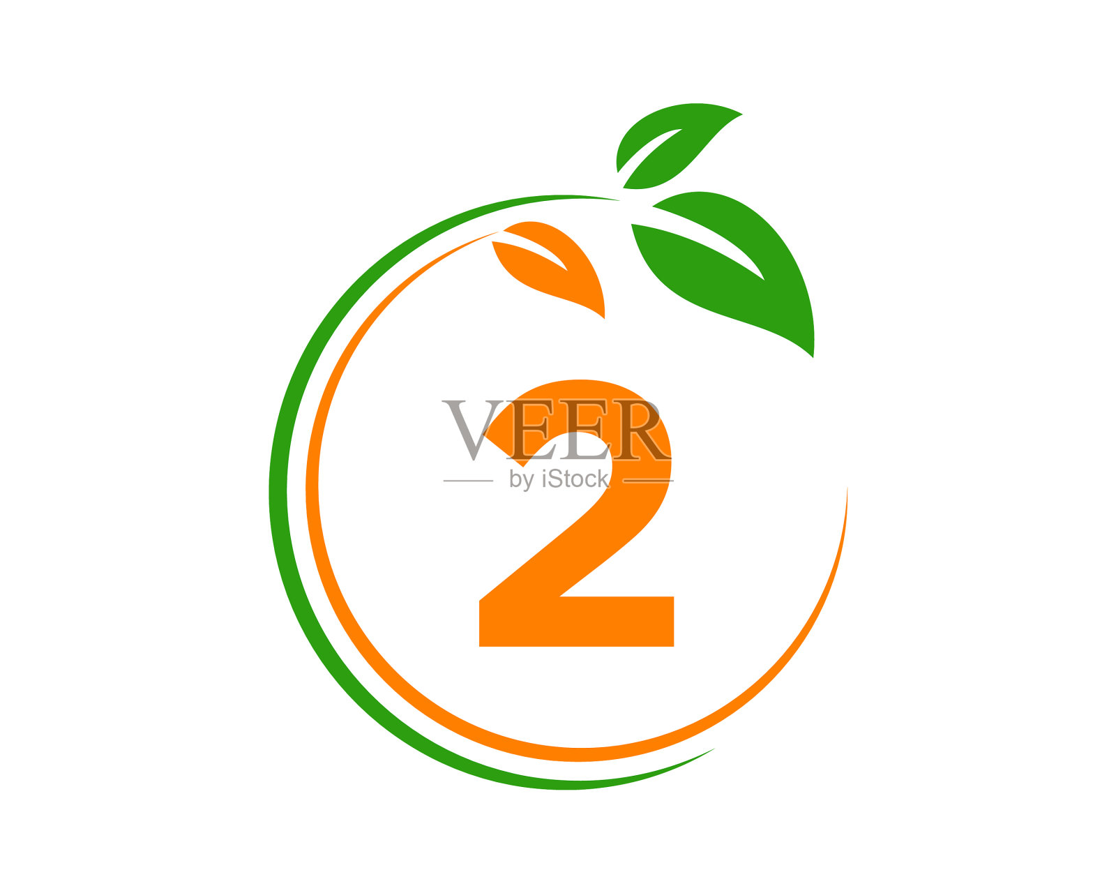 生态标志与2个字母的概念2个字母Eco插画图片素材