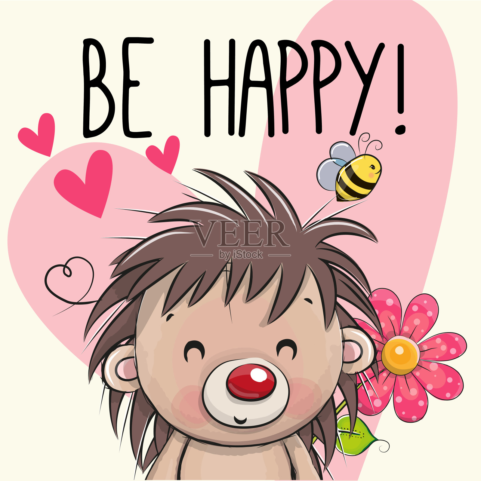 快乐贺卡与刺猬设计元素图片