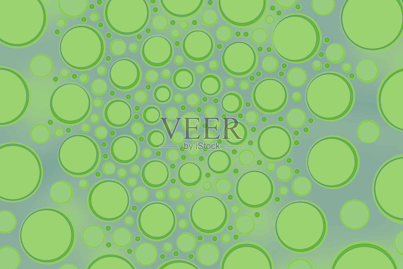 数字背景产生抽象的绿色圆圈、气泡插画图片素材