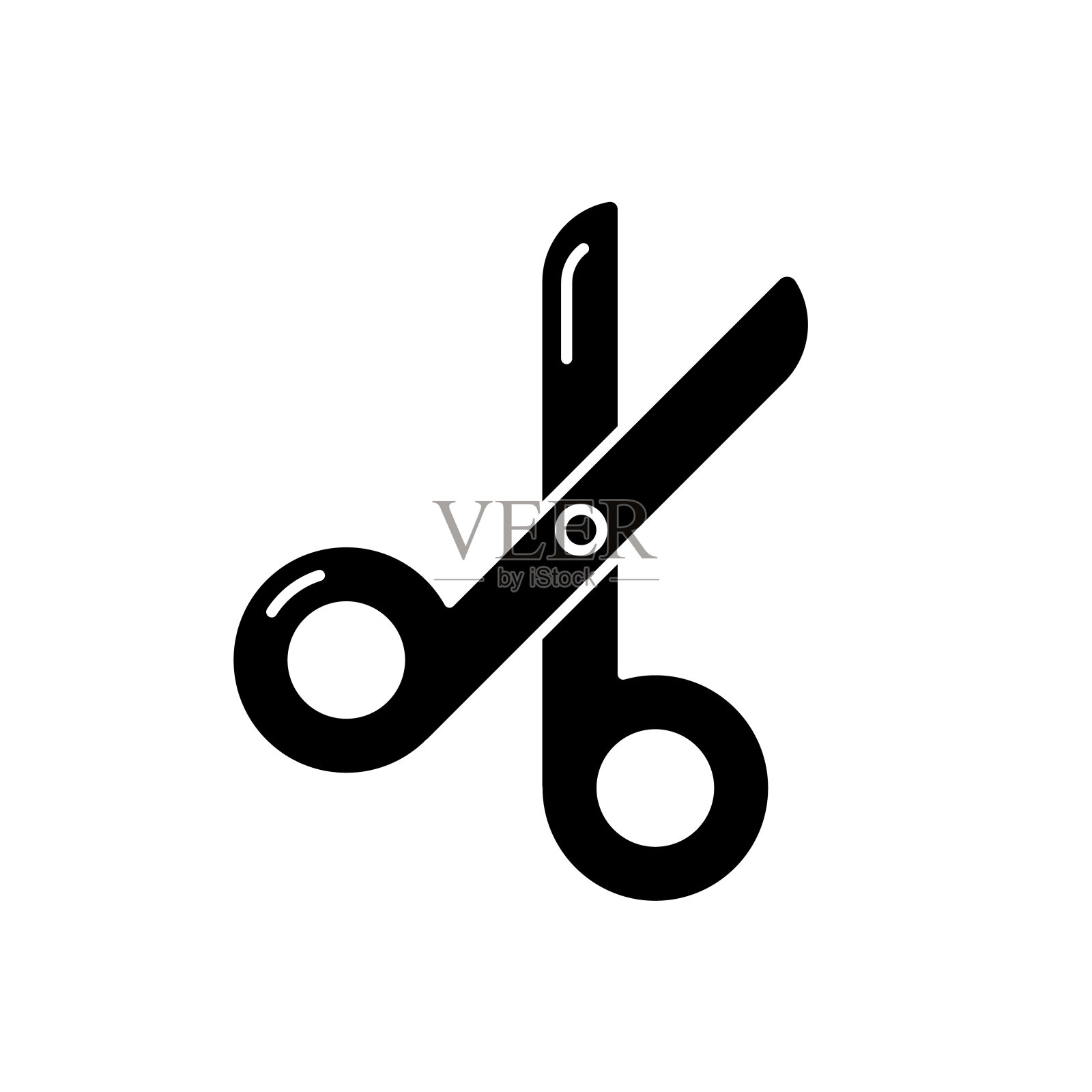 剪刀黑色字形图标图标素材