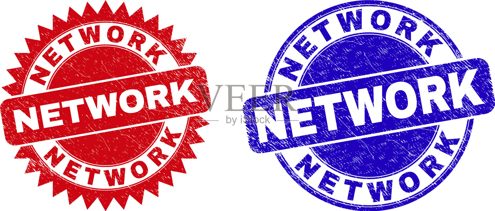 网络圆形和玫瑰形邮票的苦恼插画图片素材