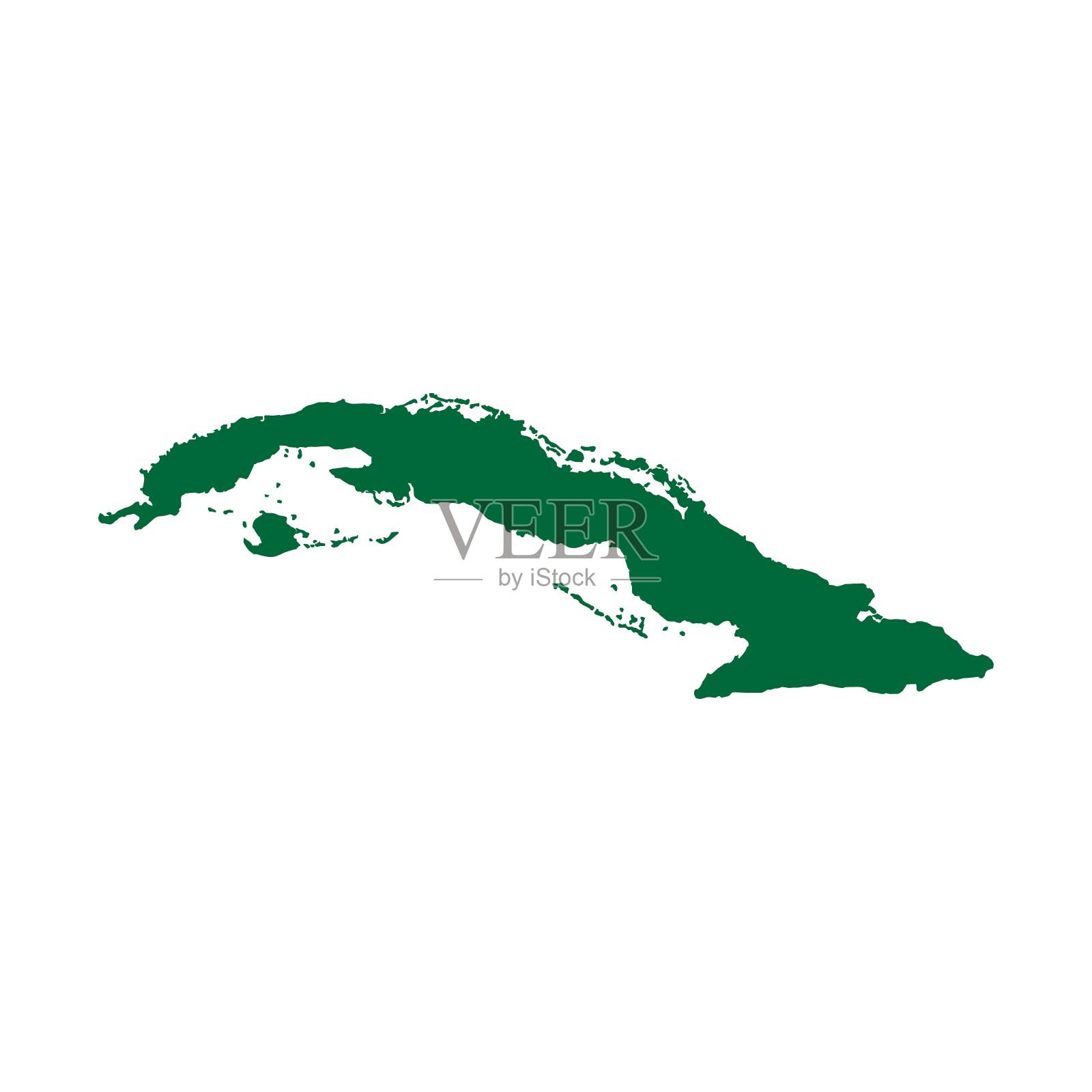 古巴的地图。古巴地图插图。古巴地图平图。古巴地图轮廓插画图片素材