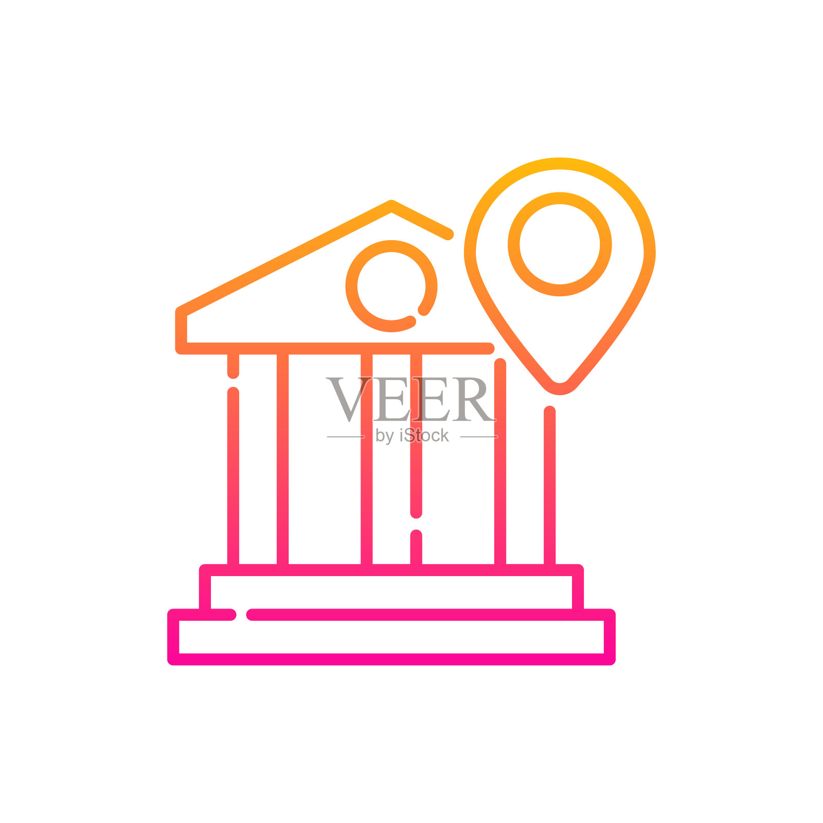 银行矢量渐变图标风格插图。Eps 10个文件插画图片素材