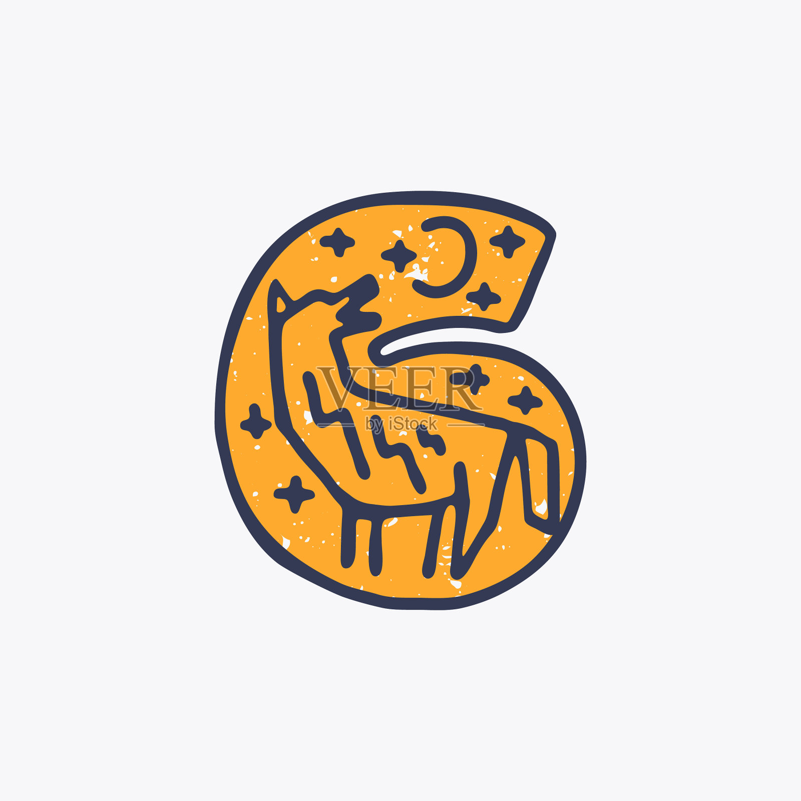 第6个标志是北欧人的狼插画图片素材