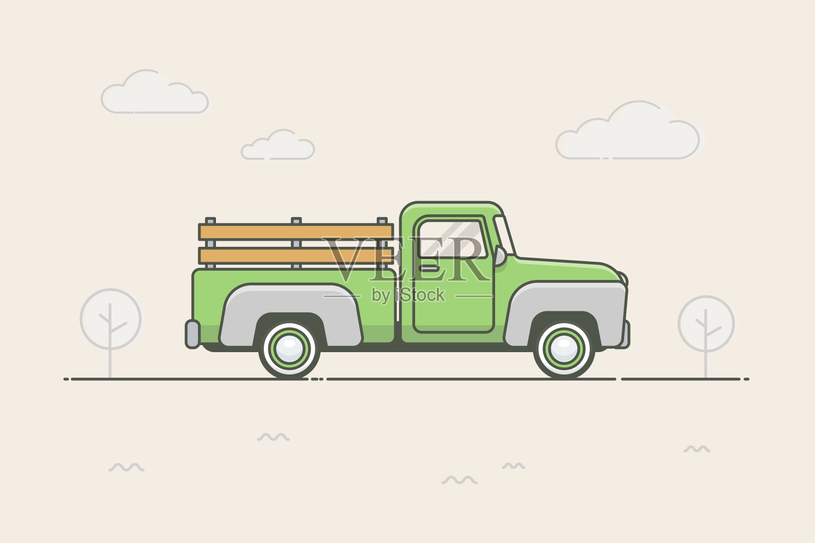 农民的卡车插画图片素材