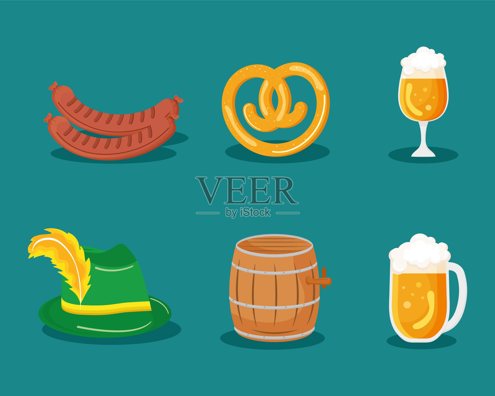 啤酒节庆祝图标插画图片素材