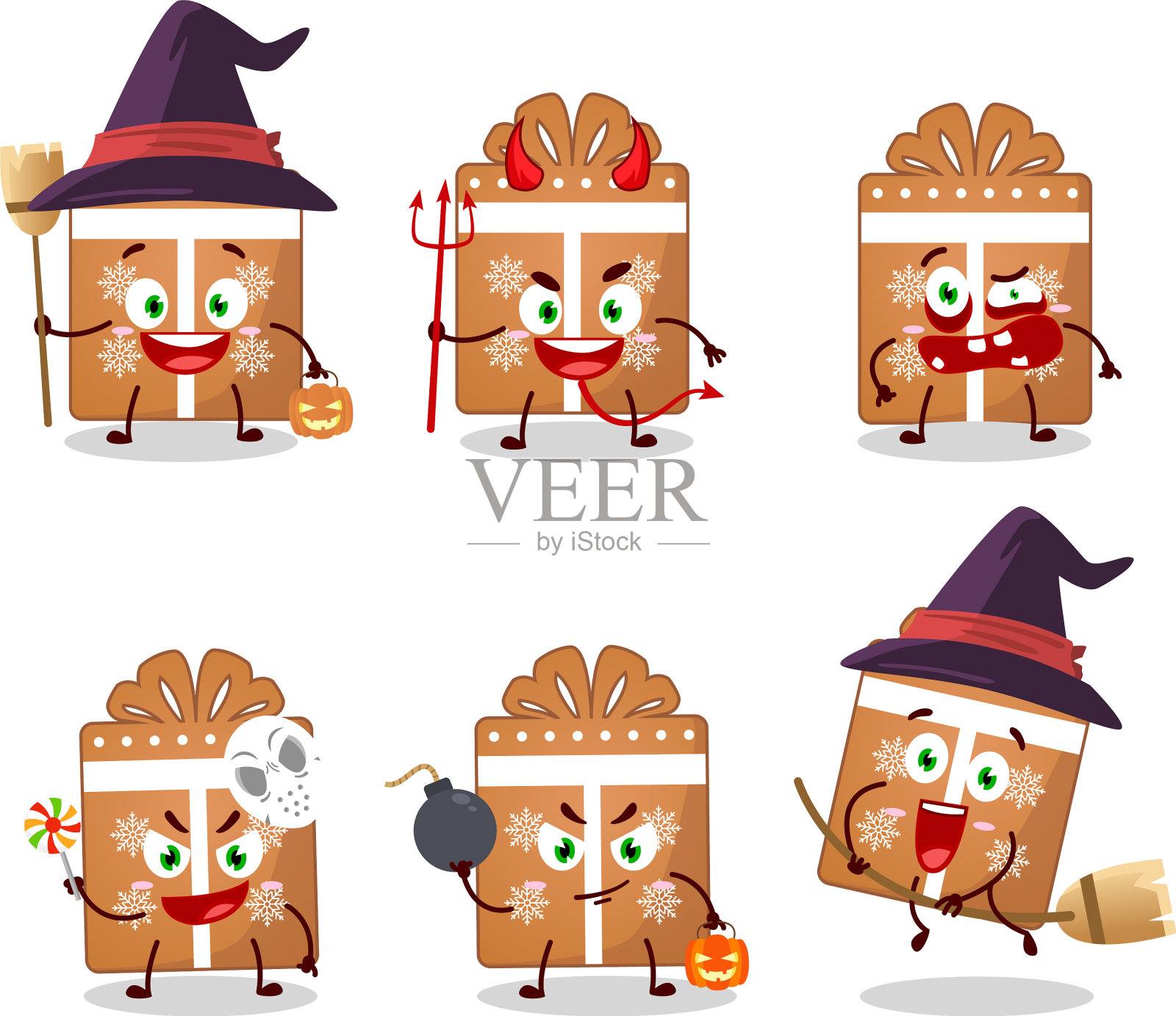 万圣节卡通表情插画图片素材