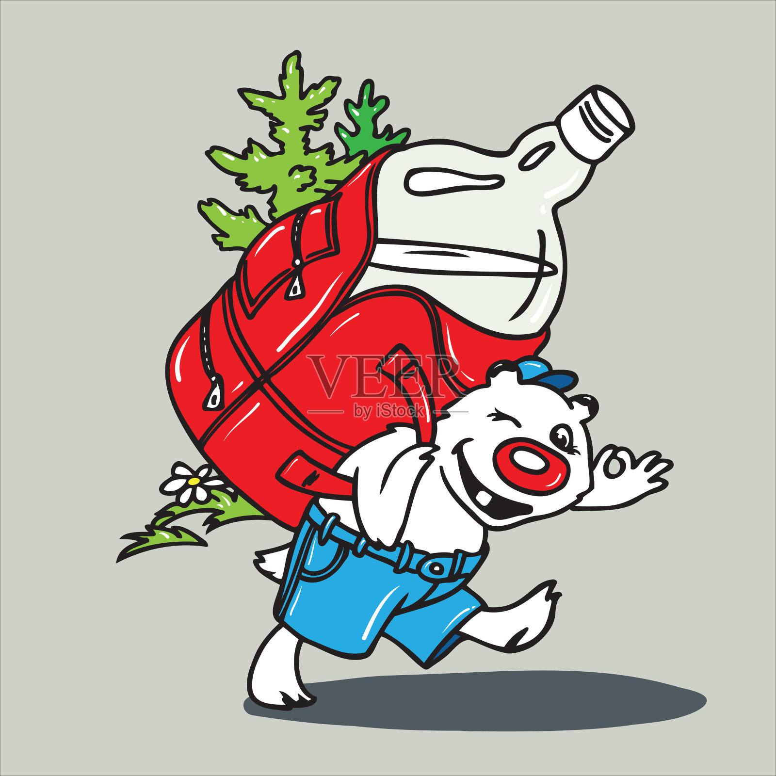 给游客一个瓶子插画图片素材