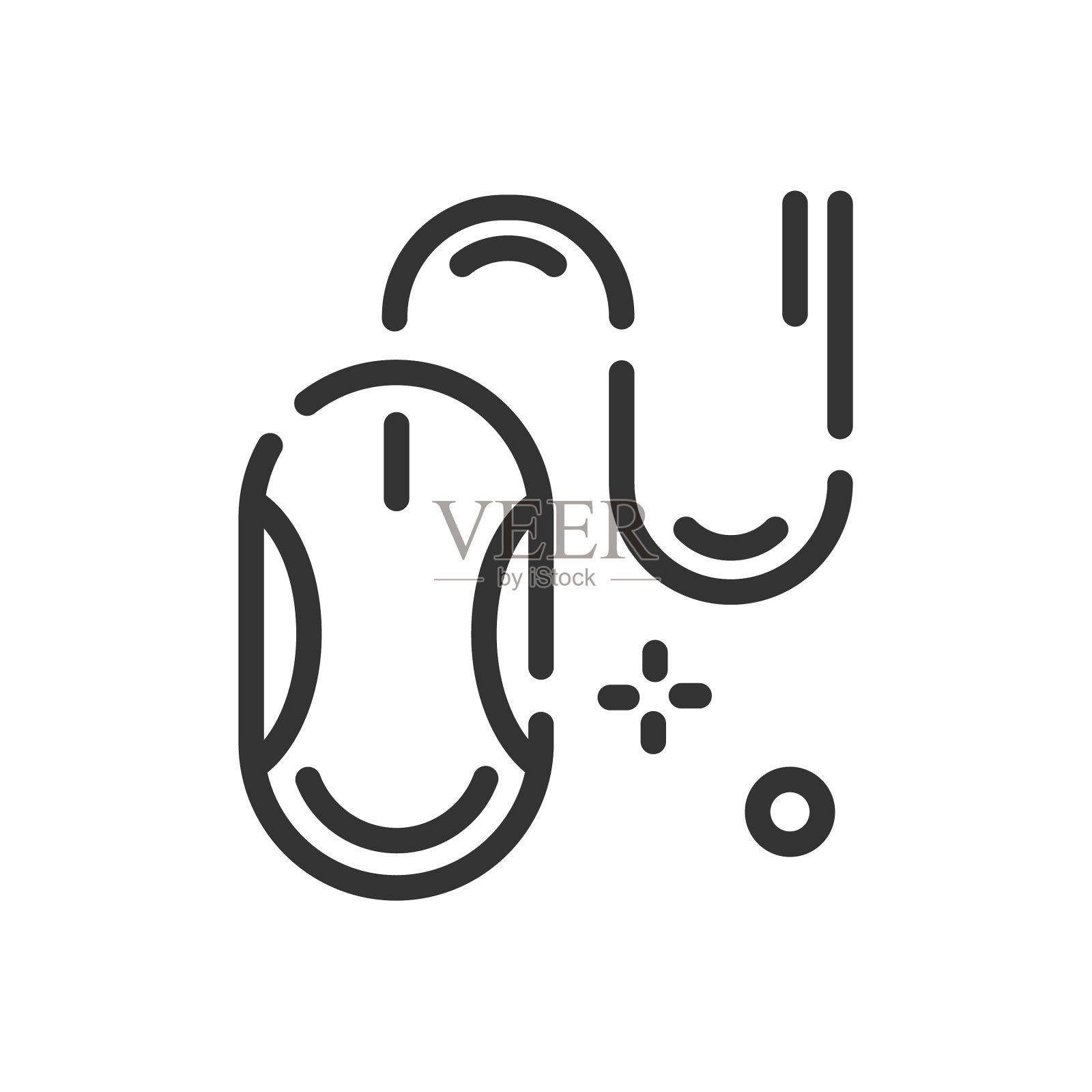 鼠标图标在简单的一行风格图标素材