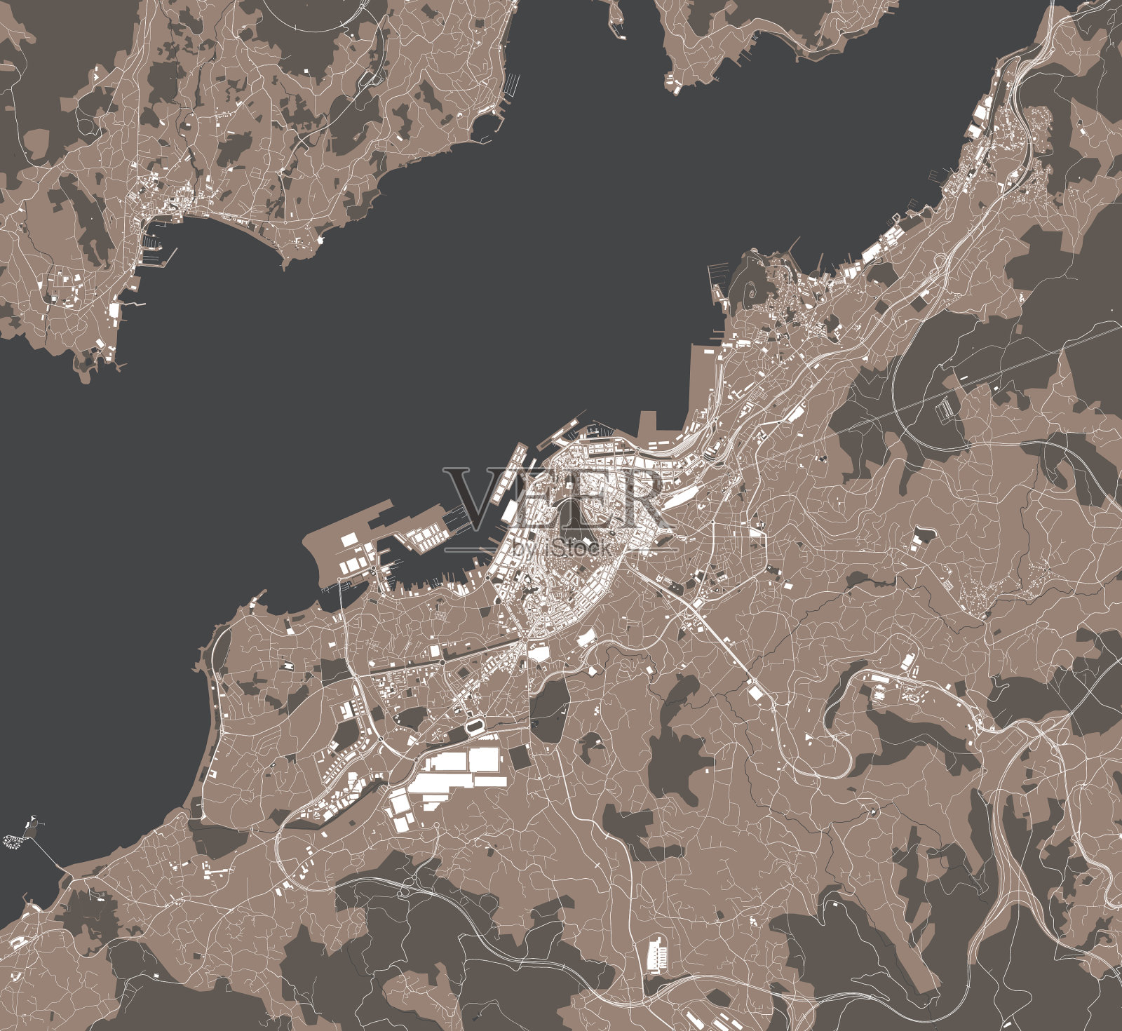 绘制西班牙城市地图插画图片素材