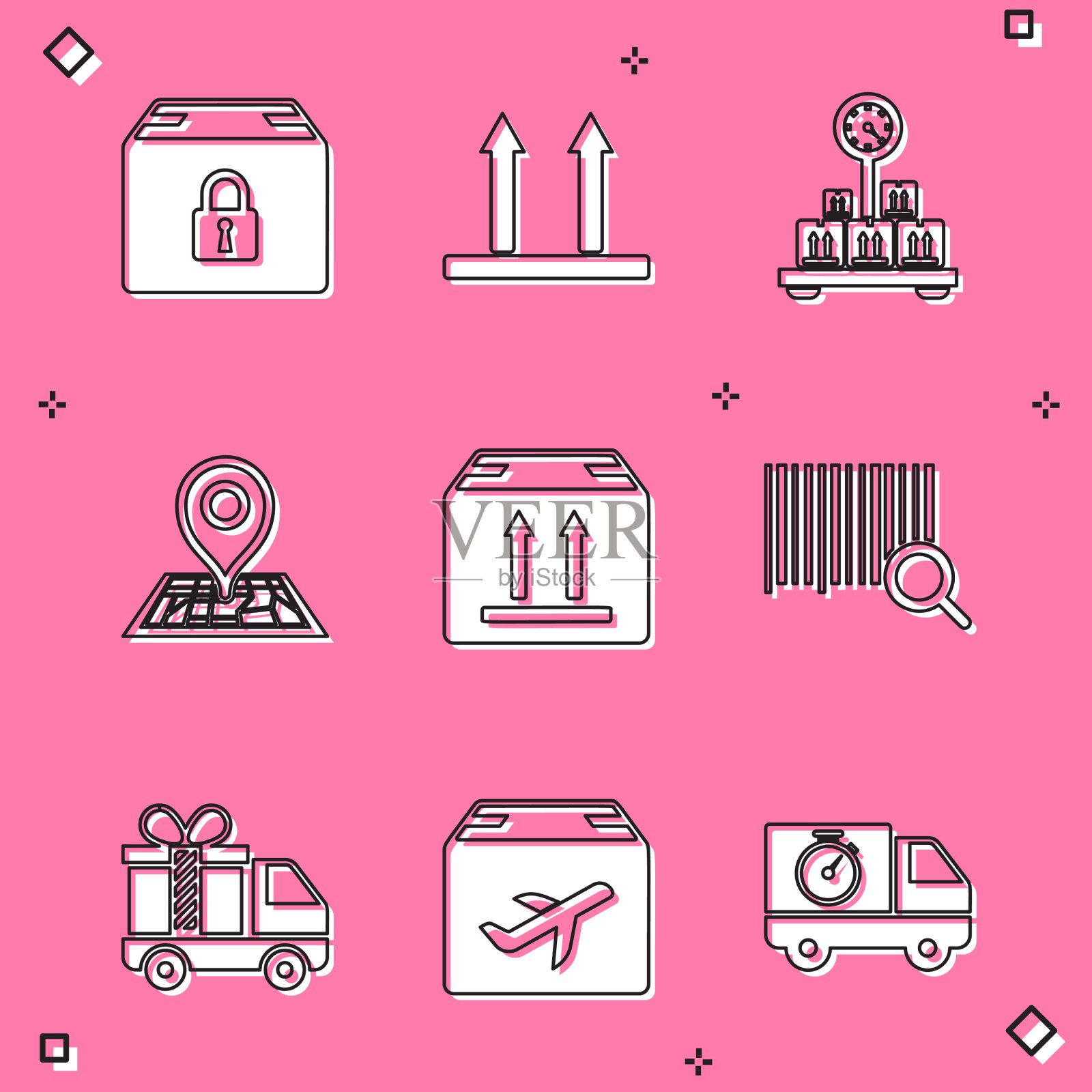 设置锁定包装这一面向上比例图标素材