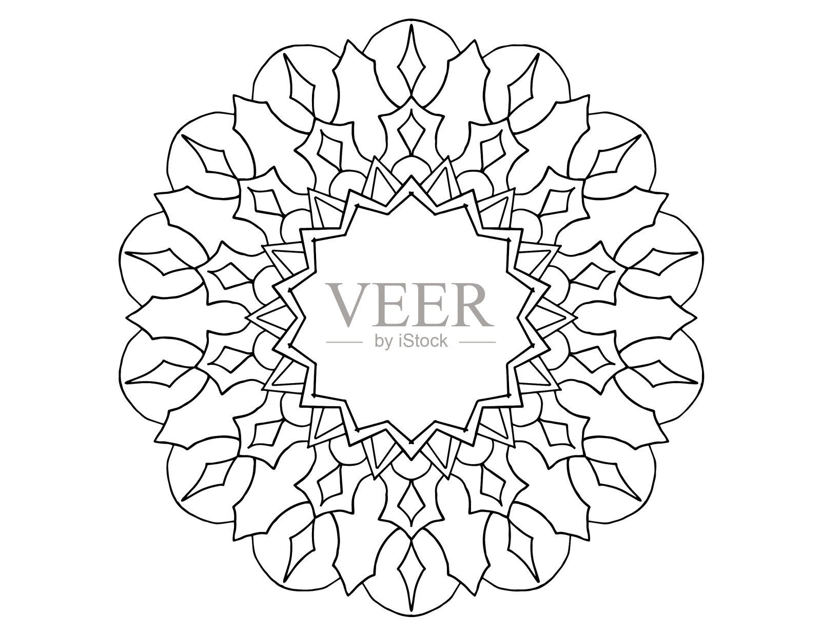 曼荼罗为黑白设计插画图片素材