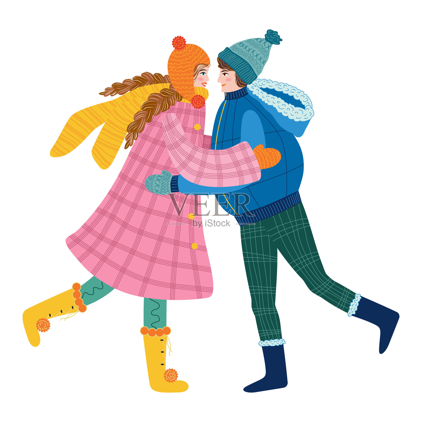 很高兴见到两个朋友拥抱之后设计元素图片