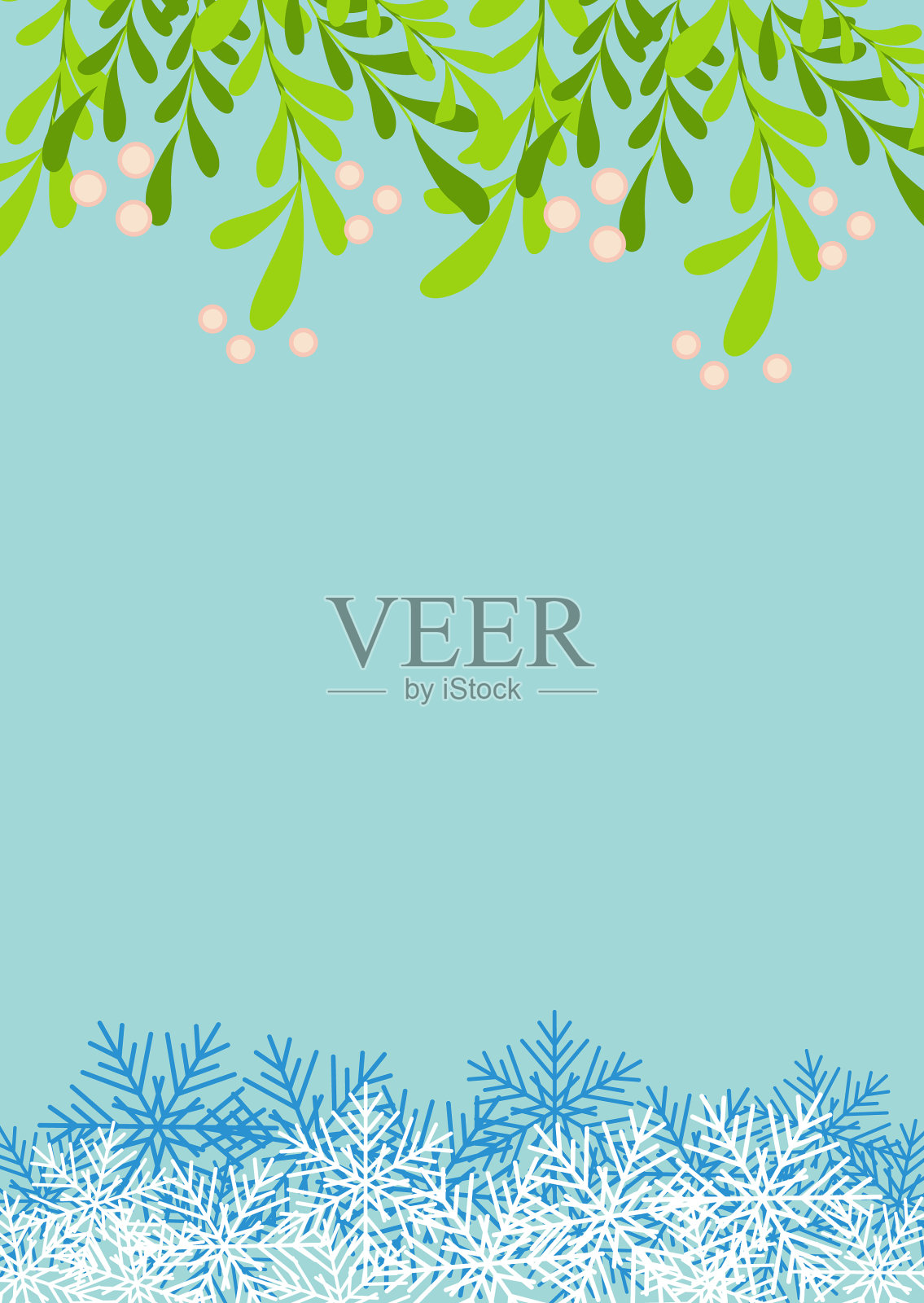 神话般的冬季圣诞植物框架图插画图片素材