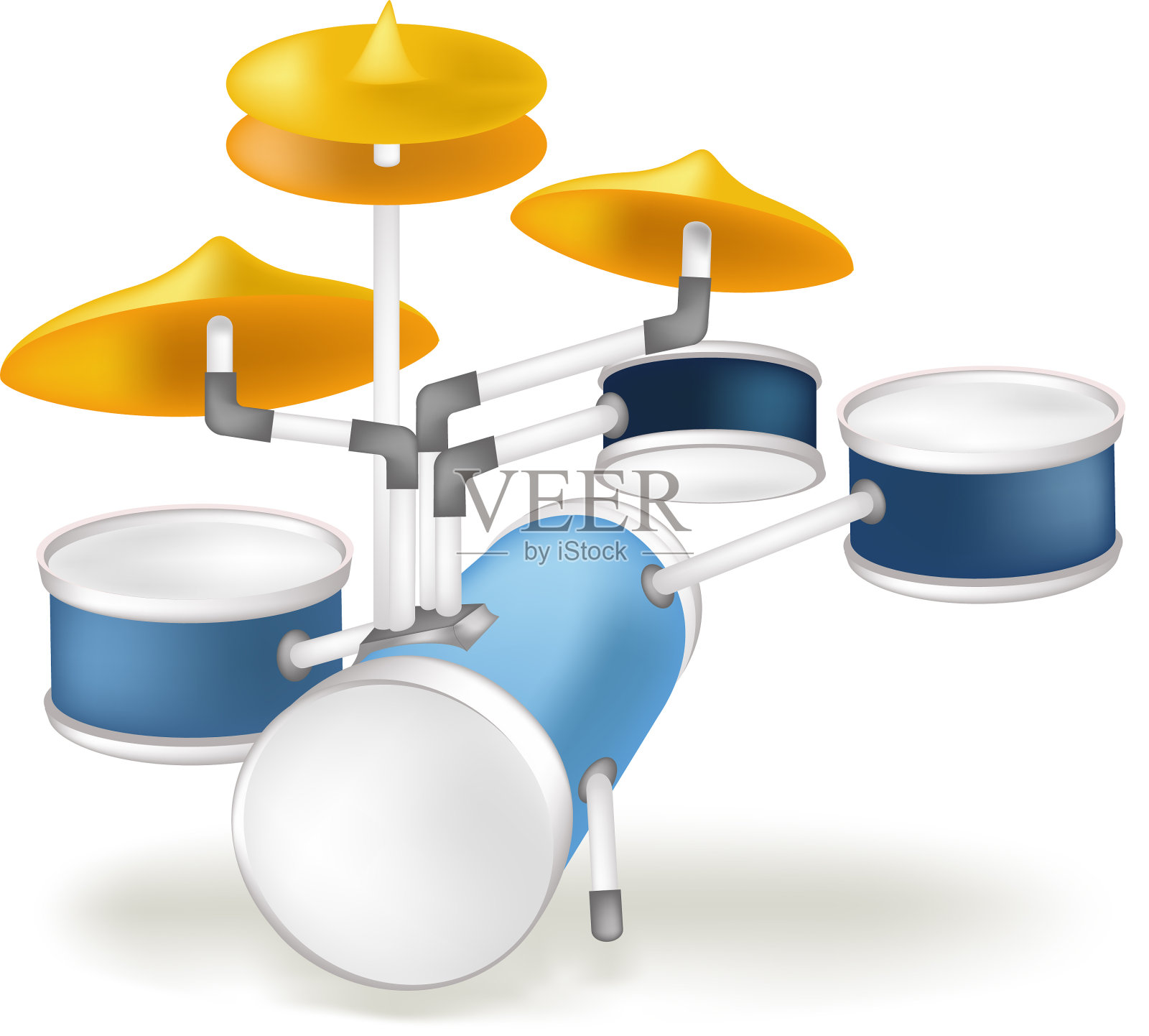 图像鼓套制作于卡通风格中设计元素图片