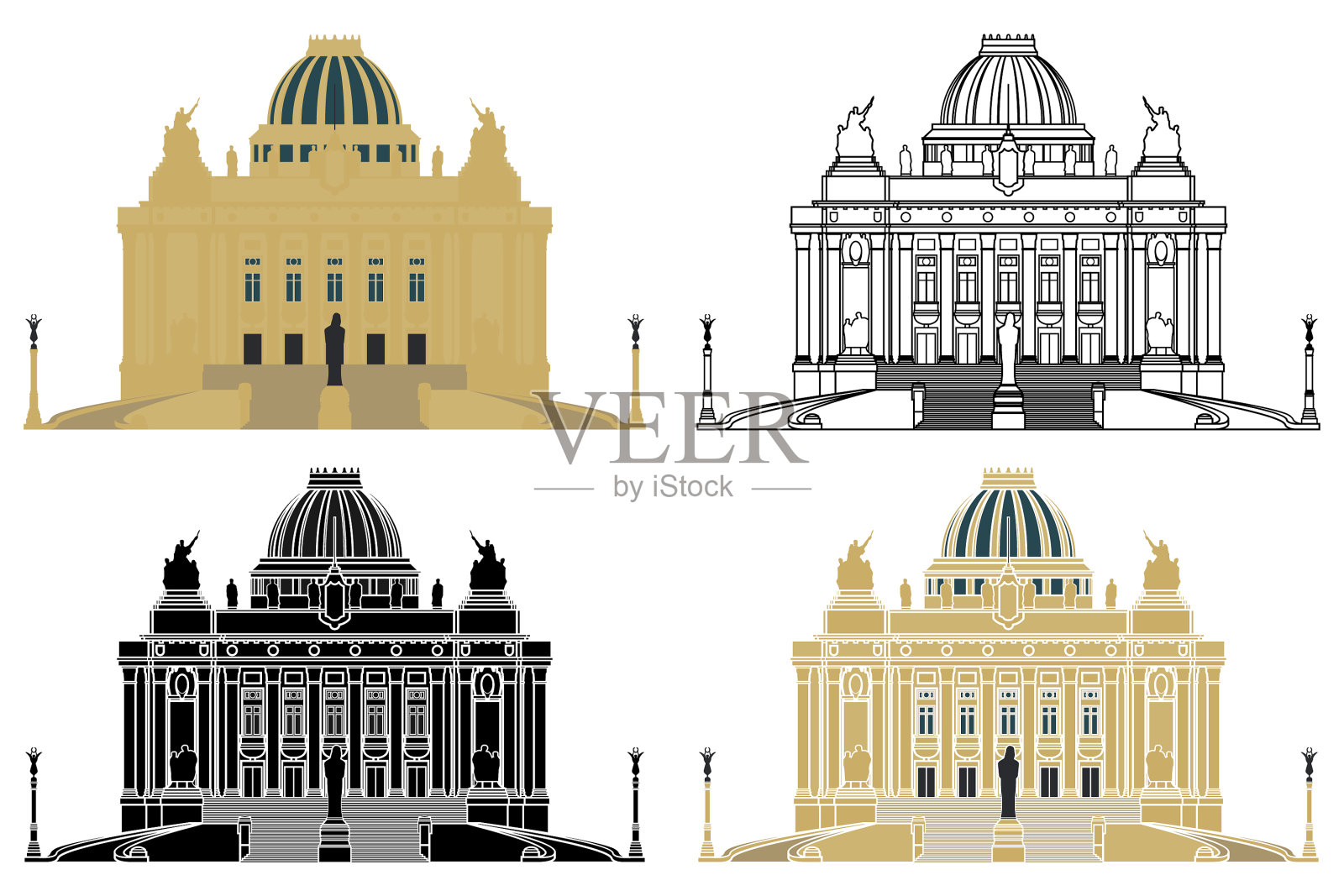 巴西里约热内卢里约热内卢的tiradentes宫殿插画图片素材