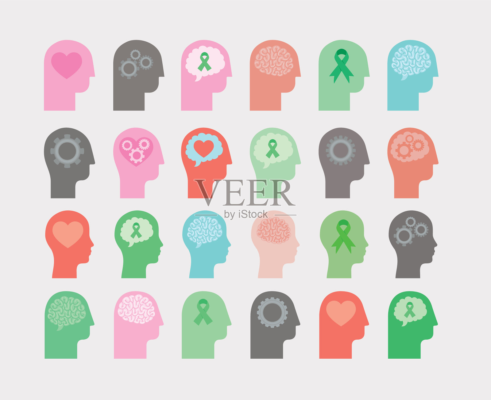 可爱的头像剪影插画图片素材