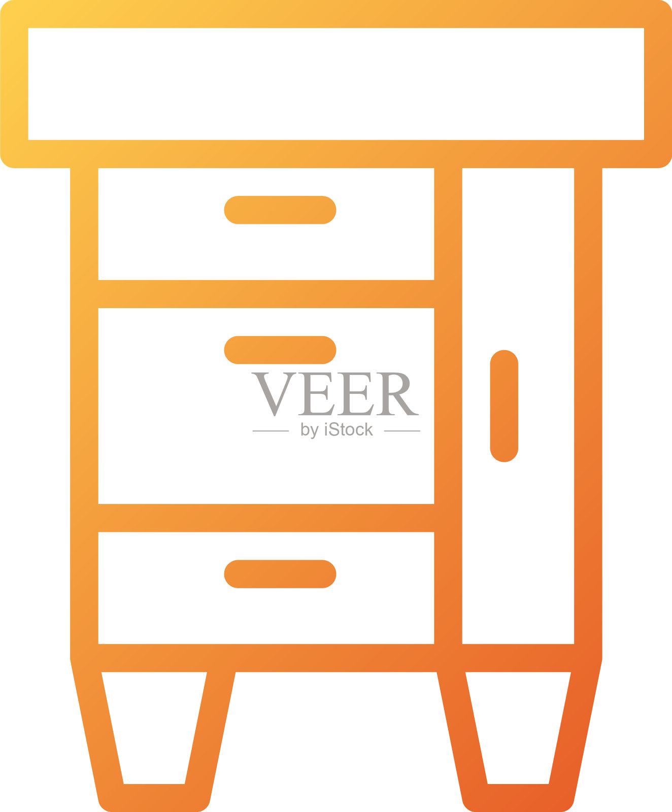 和标志衣柜渐变线条风格图标完美插画图片素材