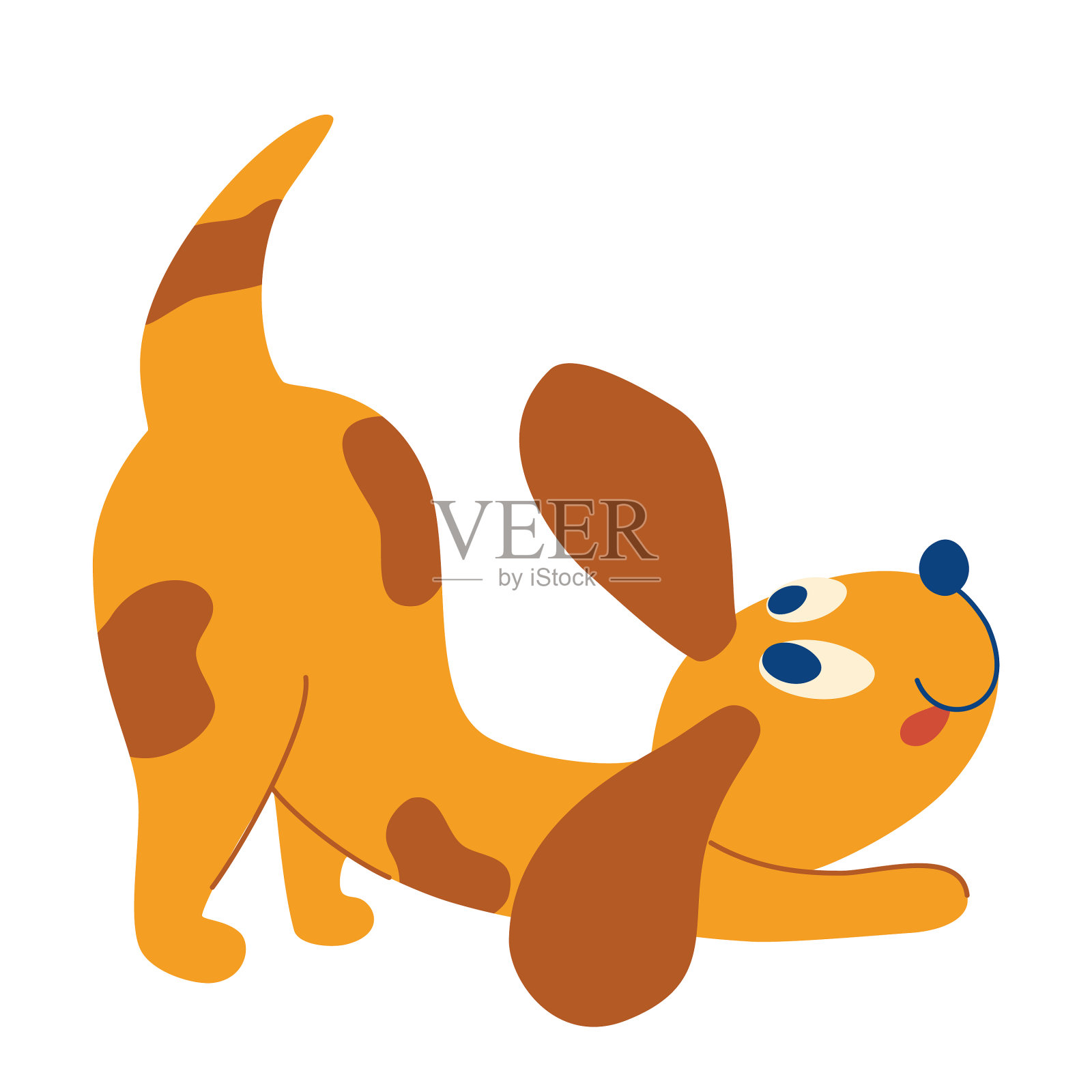 卡通小狗商场红狗正在玩可爱的宠物设计元素图片